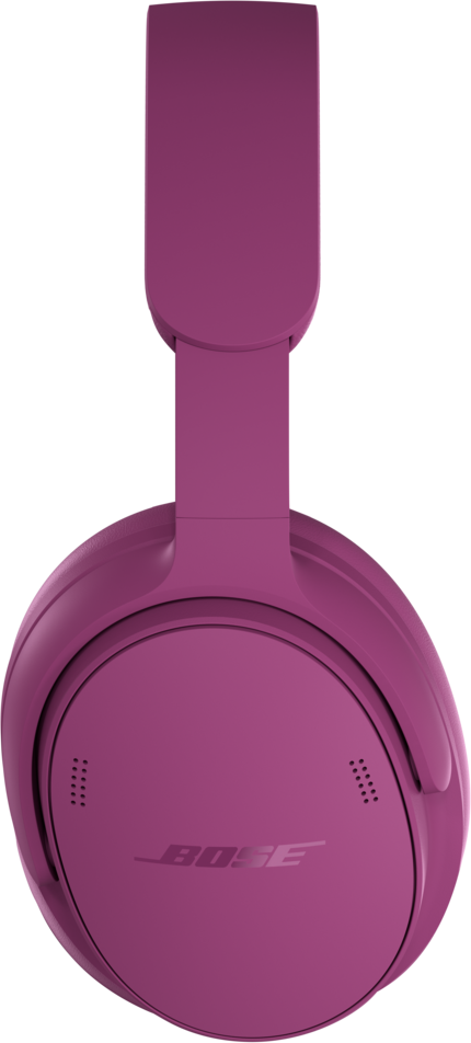 Casque supra-auriculaire Bose violet sur fond noir.