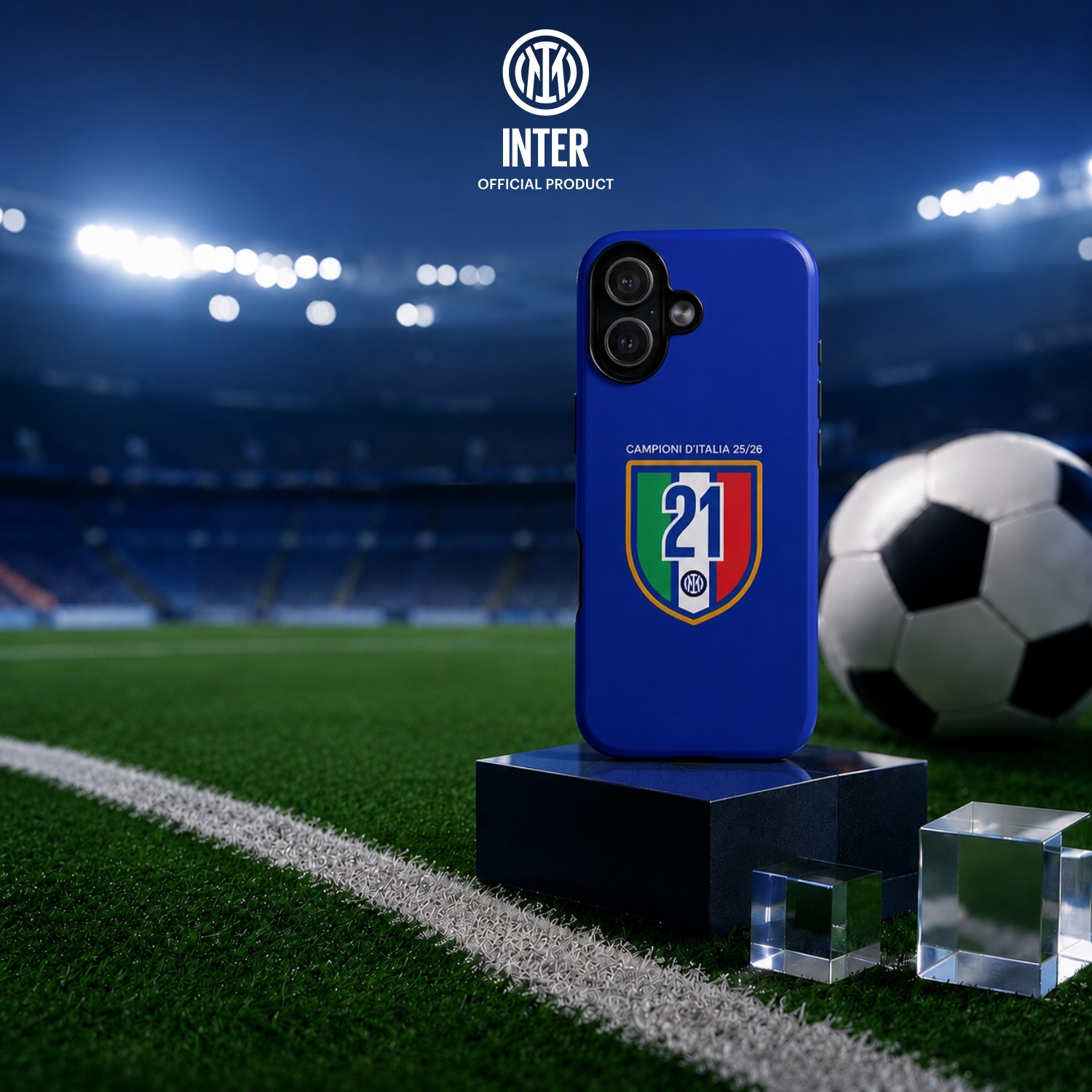 LA CASA DE LAS CARCASAS COVER UFFICIALE INTER PER IPHONE 16 COVER per Apple iPhone 16, Blu
