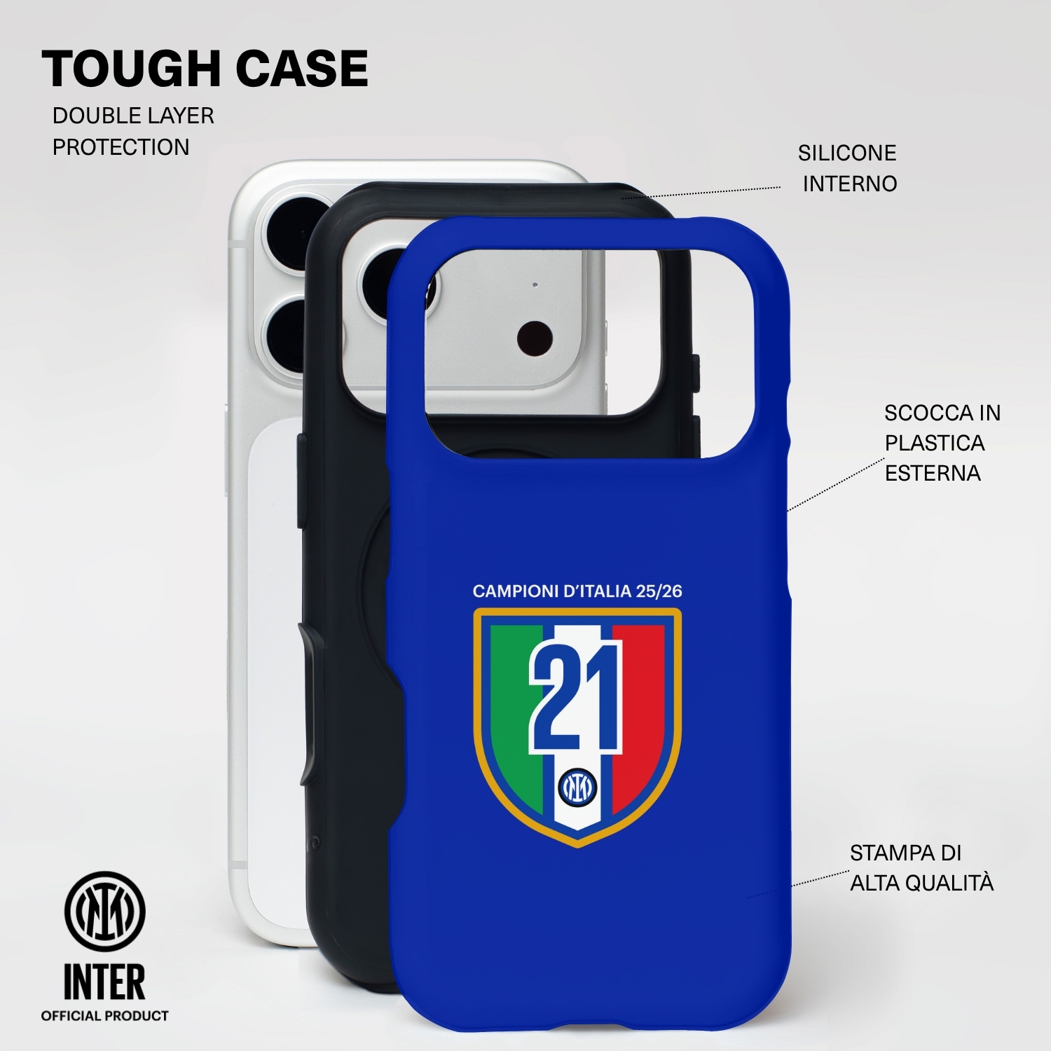 LA CASA DE LAS CARCASAS COVER UFFICIALE INTER PER IPHONE 17 PRO COVER per Apple iPhone 17 Pro, Blu