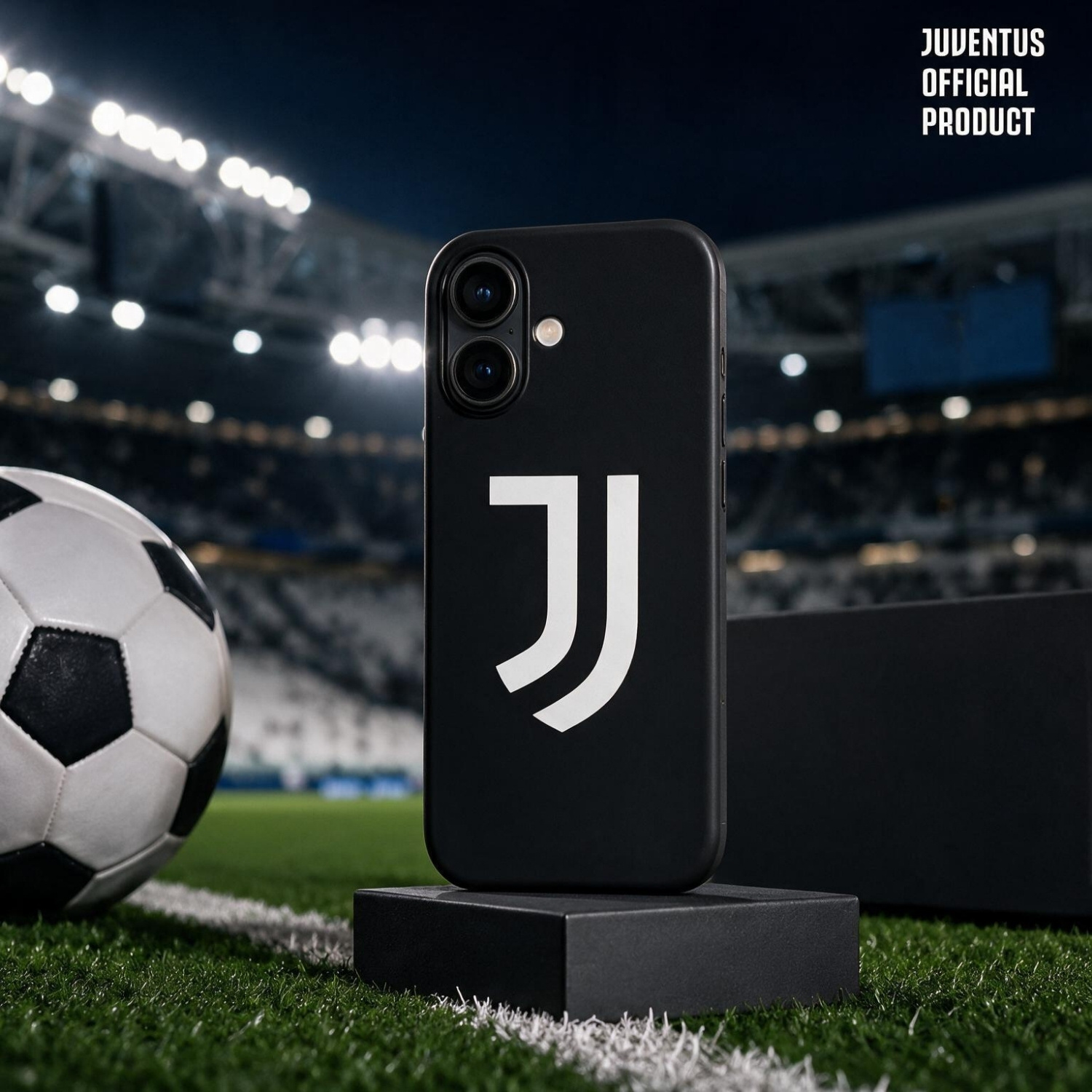 LA CASA DE LAS CARCASAS COVER UFFICIALE JUVENTUS PER IPHONE 16 COVER per Apple iPhone 16, Nero