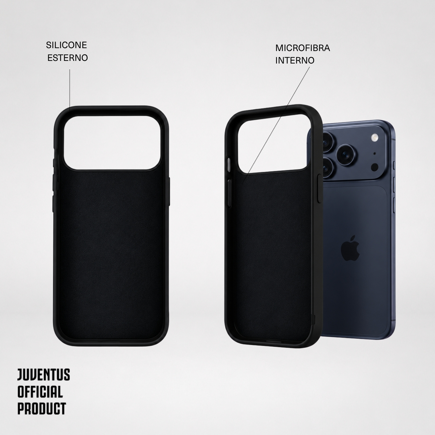 LA CASA DE LAS CARCASAS COVER UFFICIALE JUVENTUS PER IPHONE 17 PRO COVER per Apple iPhone 17 PRO, Nero