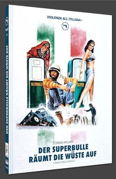 DVD-Cover mit Illustration von Tomas Milian in der Wüste vor italienischen Flaggenfarben.