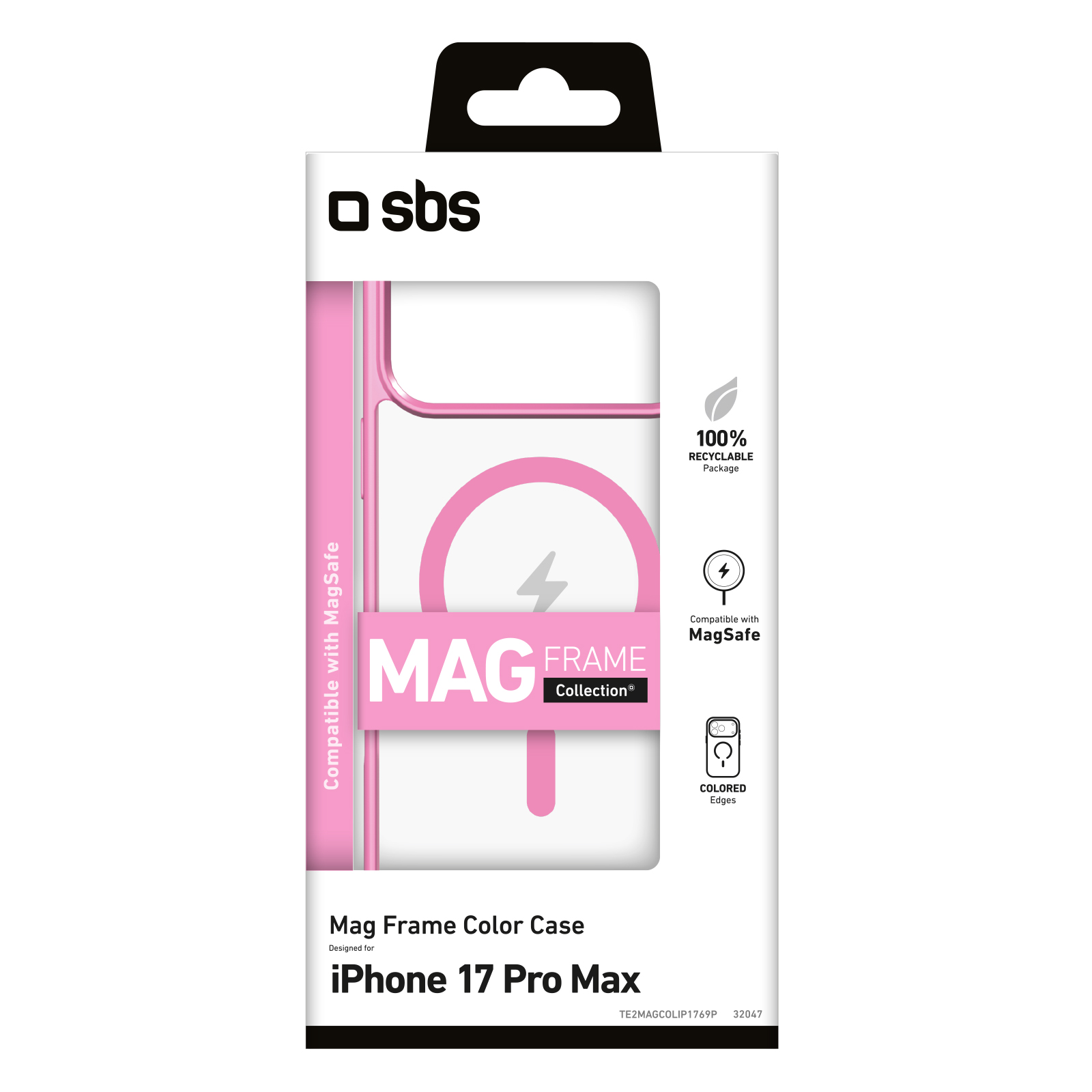 Fehér és rózsaszín doboz iPhone 17 Pro Max MagSafe telefontokhoz.