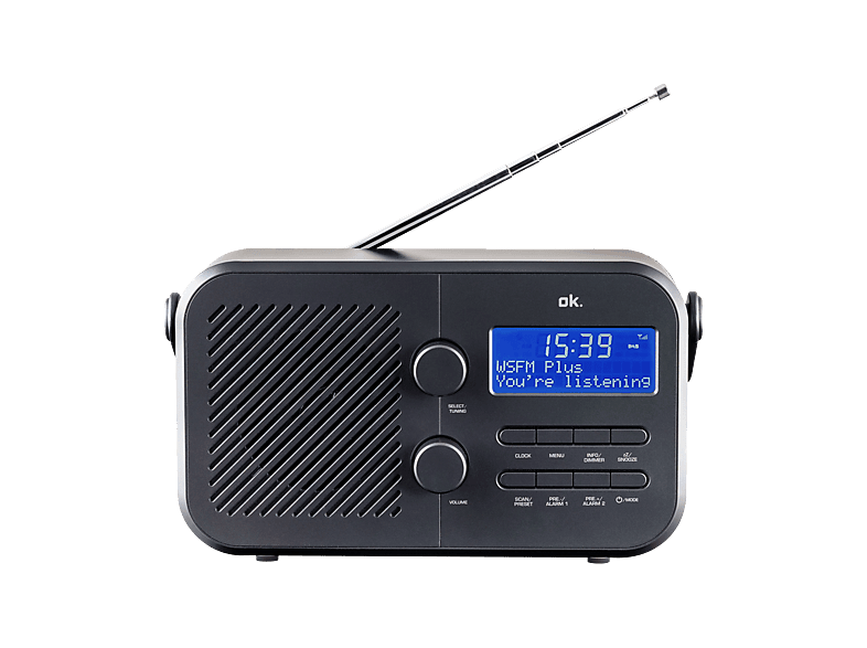 OK. ORD 220 Digitalradio, Digital, DAB, DAB+, FM, Schwarz