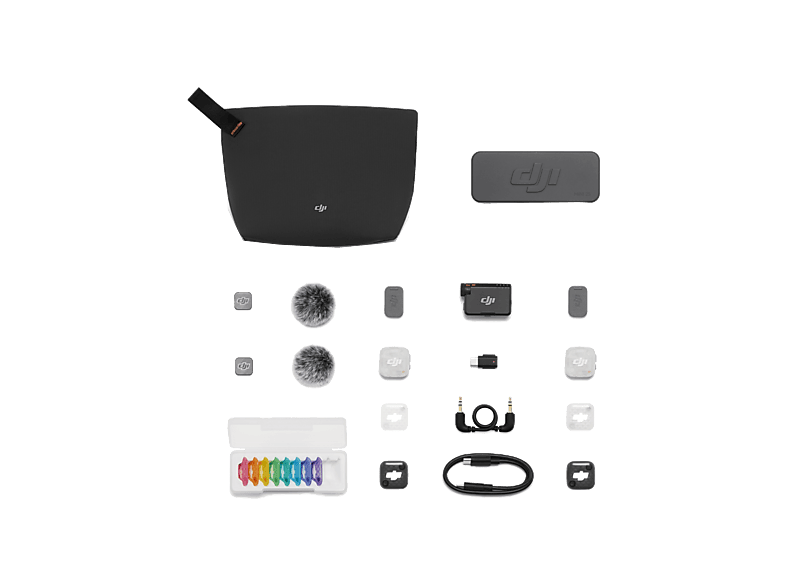 Micrófono - DJI Mic Mini 2S (2 TX + 1 RX Estuche de carga), Cancelación Ruido con IA, 28h Autonomía, 16GB Almacenamiento, Negro