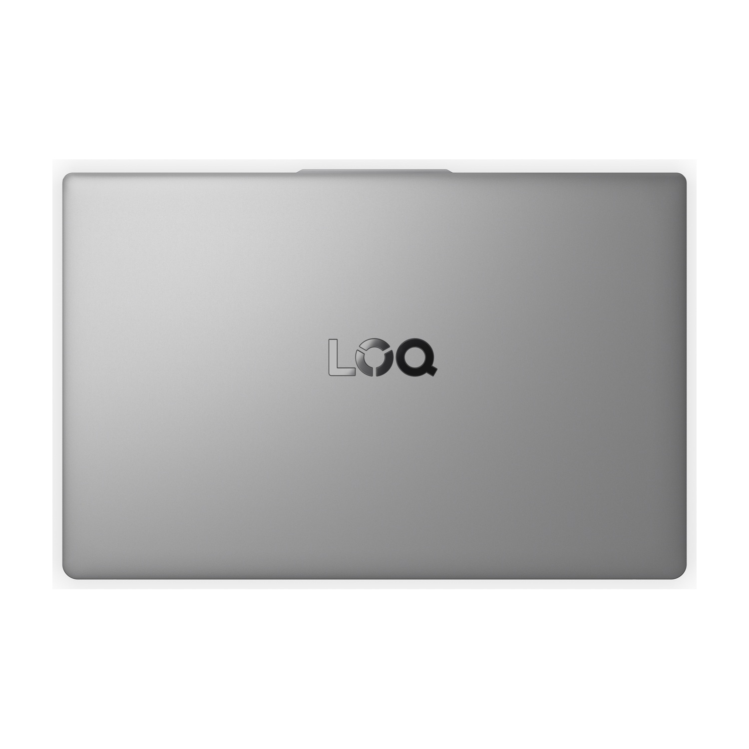 Laptop grigio con coperchio chiuso e logo LOQ.