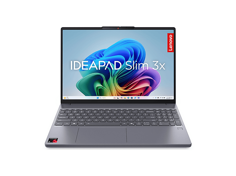 LENOVO IdeaPad Slim 3 83N30091IX NOTEBOOK, 15,3 ", processore Qualcomm Snapdragon X X1-26-100, Adreno™ Onboard Graphics, RAM 16 GB, 256 GB SSD, Grey, Windows 11 Home
