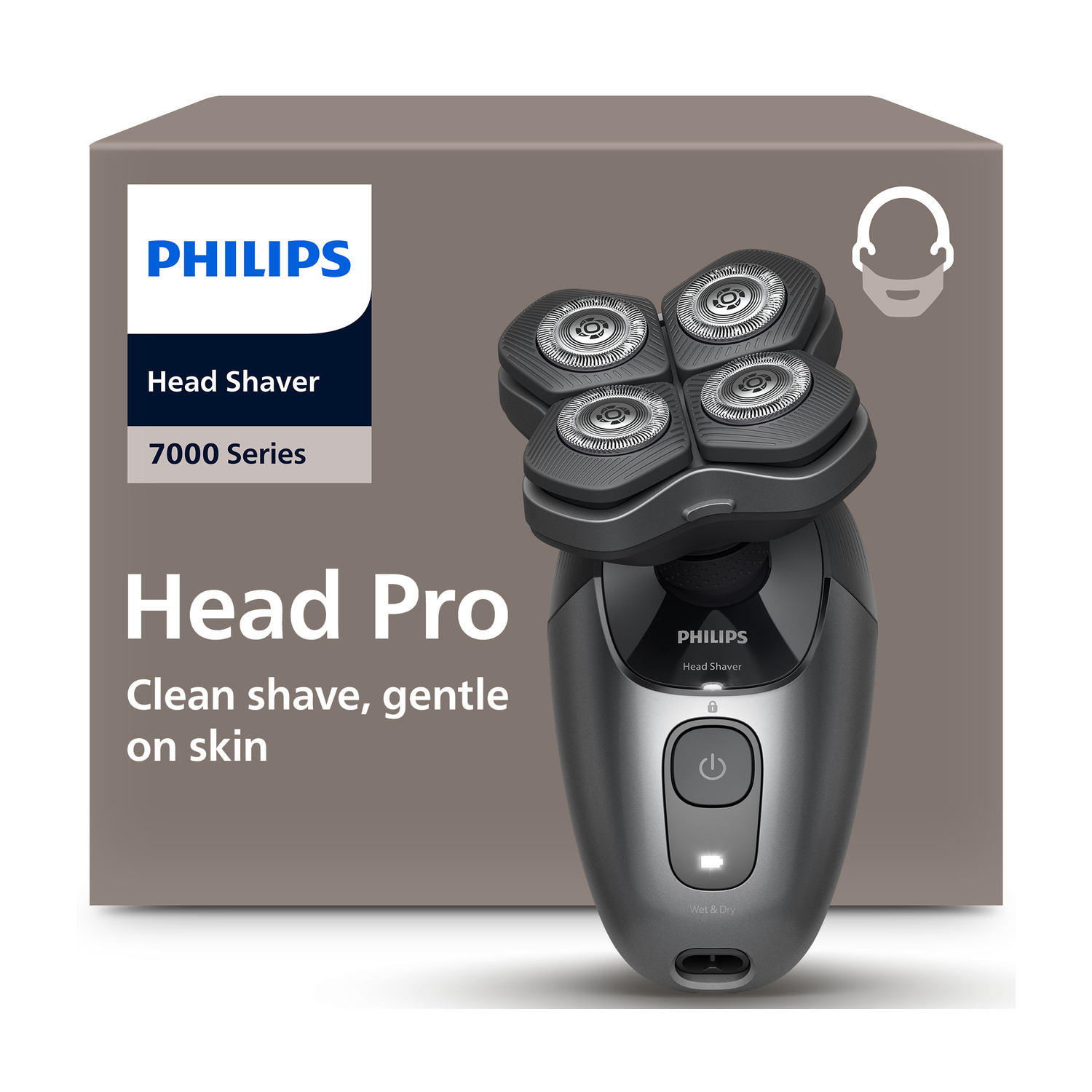 Rasojo Philips Serie 7000 davanti a una scatola marrone con testo.