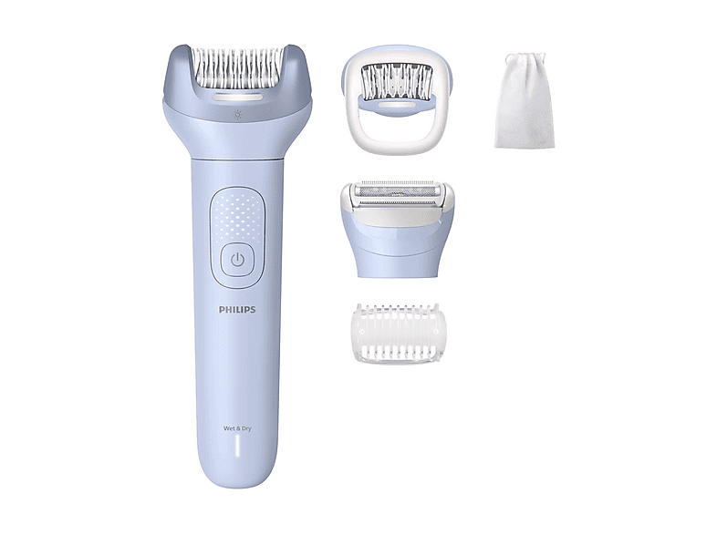 EPILATORE PHILIPS BRE709/00, 2 x velocità, Autonomia di 60 min, Batteria, Ricarica in 180 min Blue