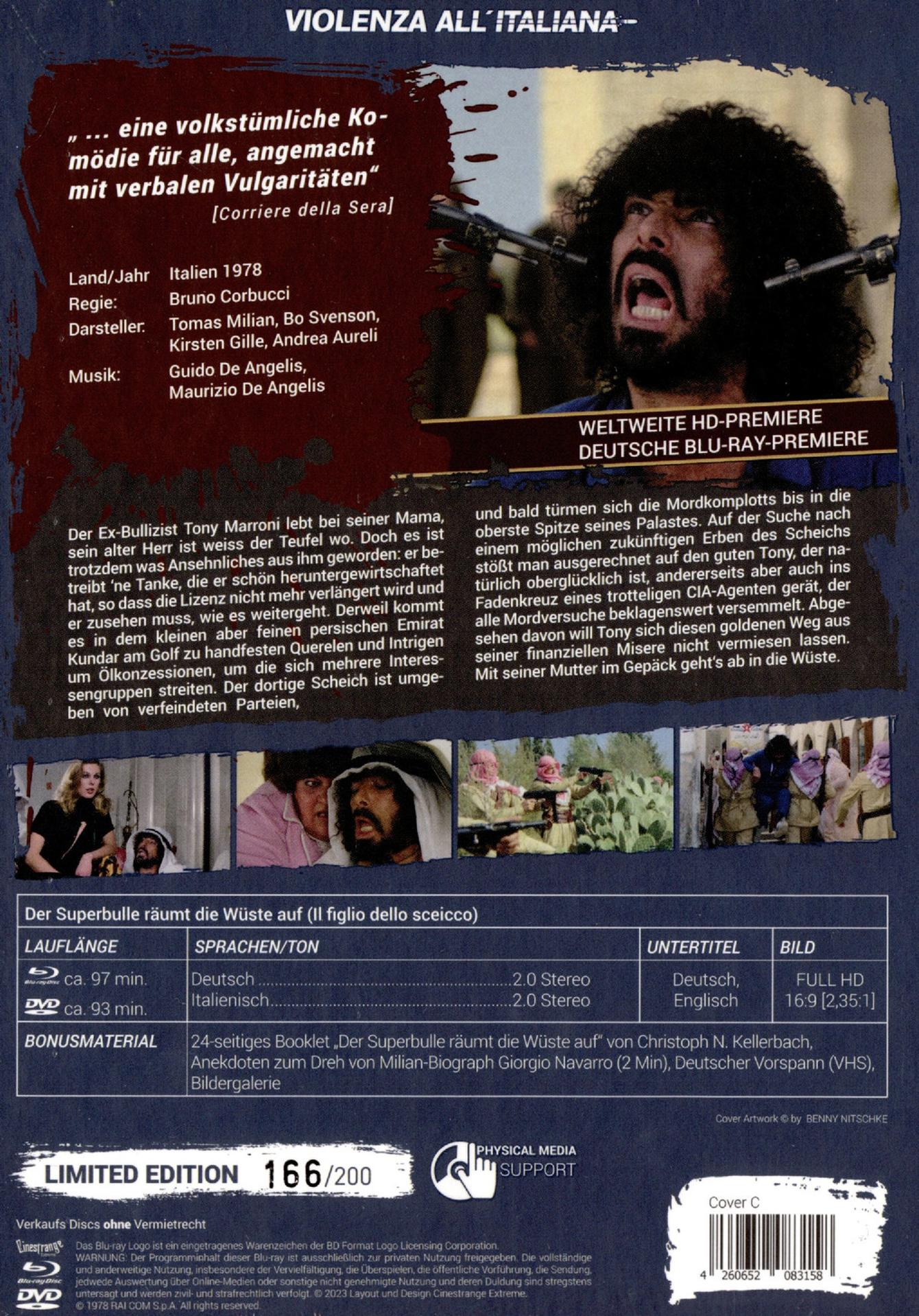 Blu-ray-Cover von Il figlio dello sceicco mit Texten, Szenenbildern und einem schreienden Mann.