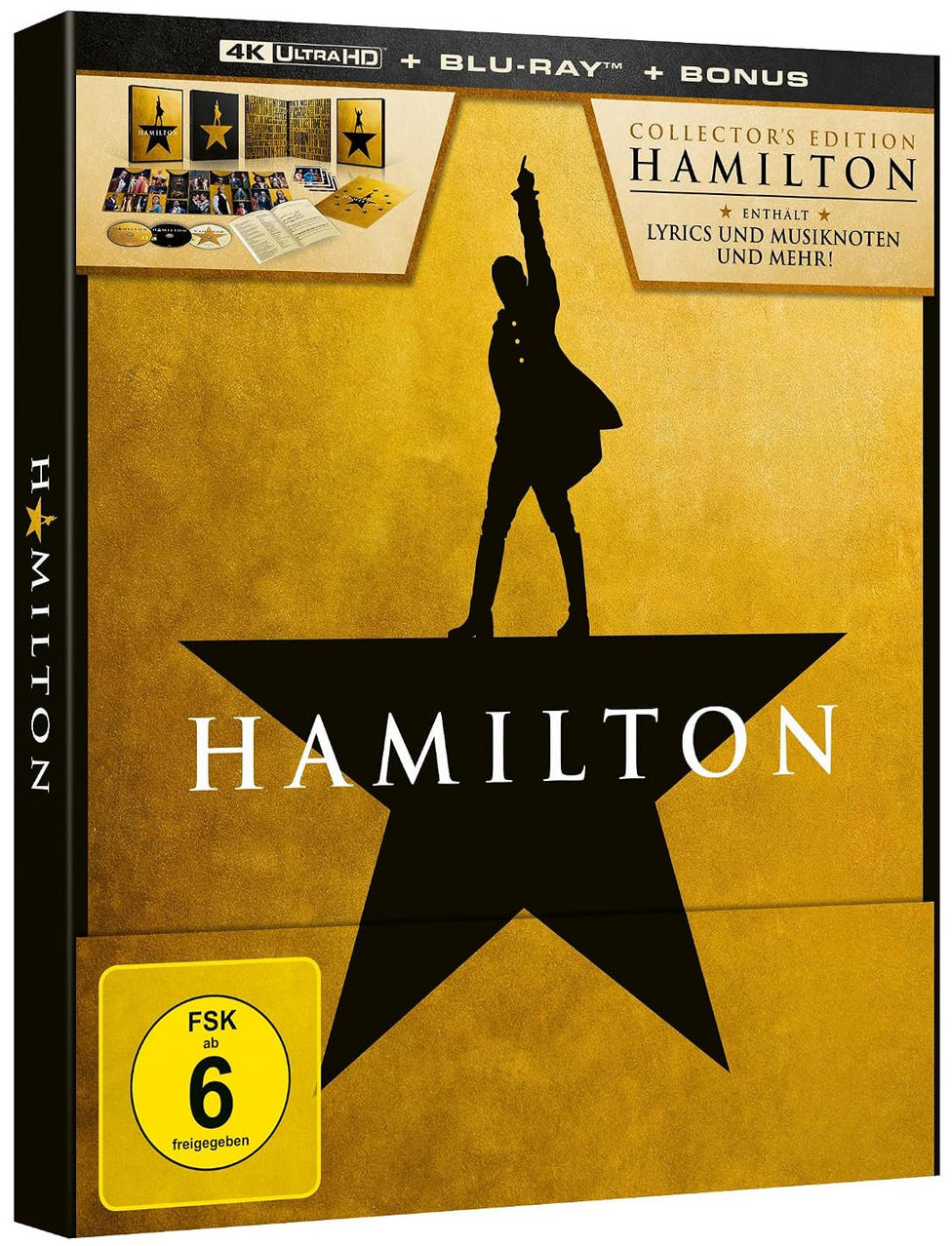 Hamilton Collector's Edition 4K Ultra HD und Blu-ray Box mit dem ikonischen Stern-Logo.