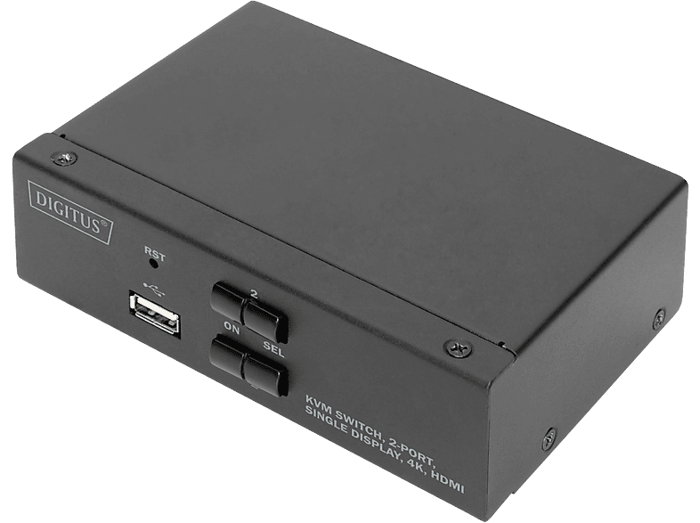 DIGITUS KVM-Switch, 2-Port, Single-Display, 4K, HDMI®, Schwarz; KVM-Switch----KVM-Switch