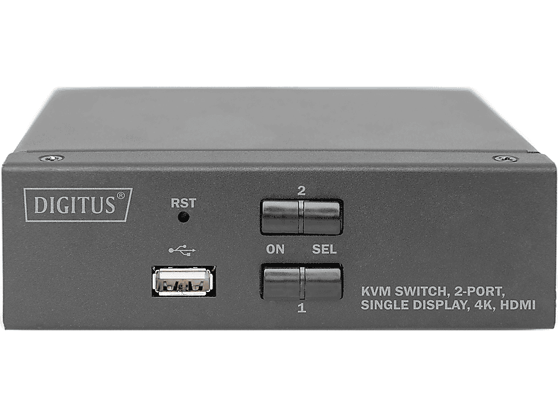 DIGITUS KVM-Switch, 2-Port, Single-Display, 4K, HDMI®, Schwarz; KVM-Switch----KVM-Switch — Foto 2 von 3
