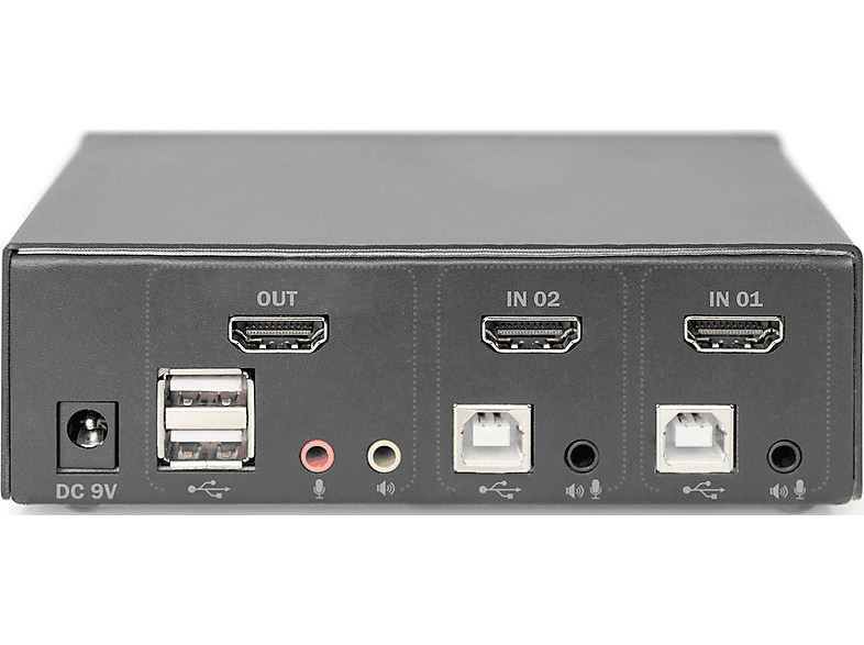 DIGITUS KVM-Switch, 2-Port, Single-Display, 4K, HDMI®, Schwarz; KVM-Switch----KVM-Switch — Foto 3 von 3