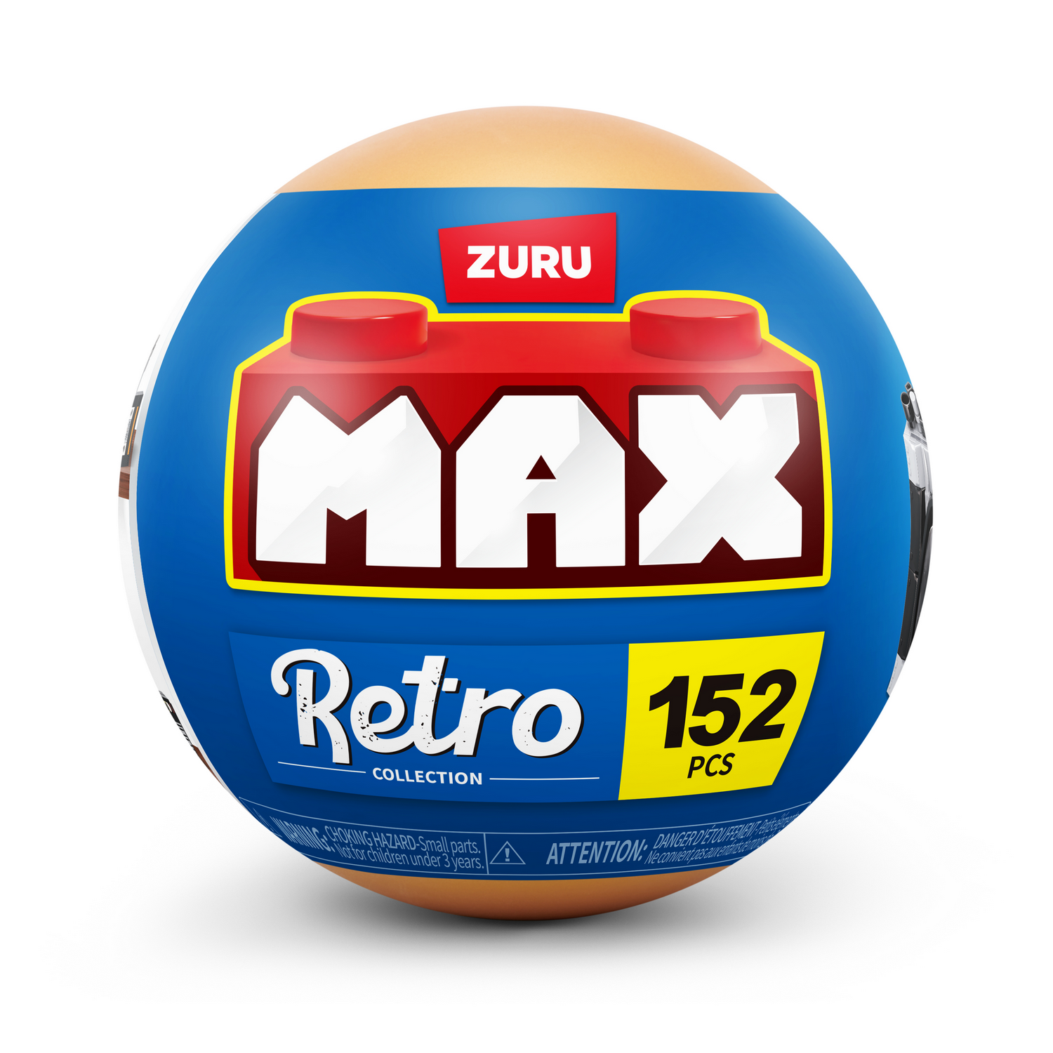 Esfera azul y naranja empaquetada con Zuru MAX Retro Collection 152 pcs.