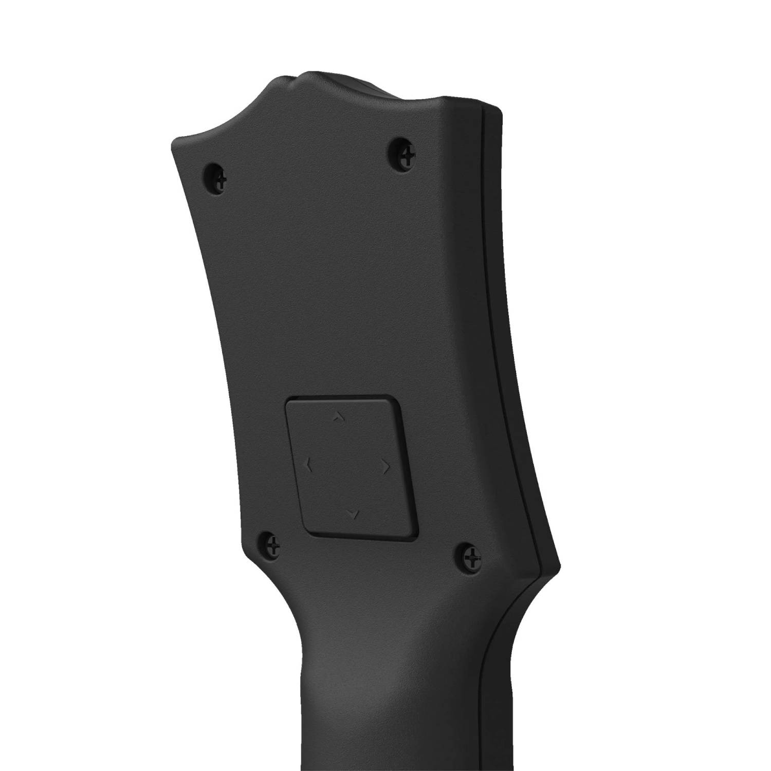 Clavijero de guitarra negro con cuatro tornillos visibles y un botón de control cuadrado.