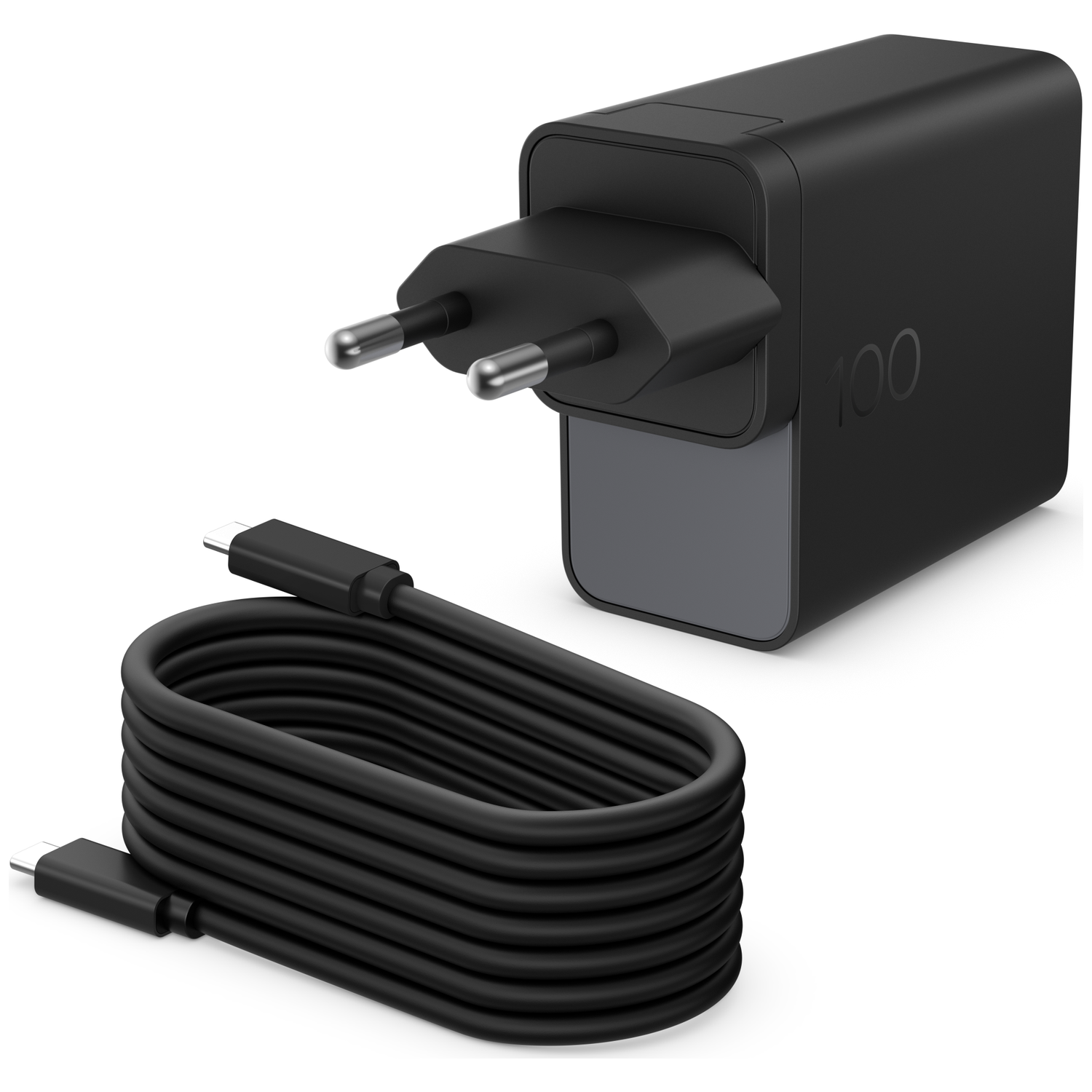 HP 100w Gan Wandlader + Stroomkabel (2 M)