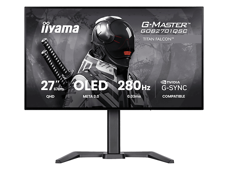 Monitor IIYAMA G-Master GOB2701QSC-B1 Titan Falcon 27 WQHD OLED 0.03ms 280Hz HDR True Black 400 G-Sync Czarny