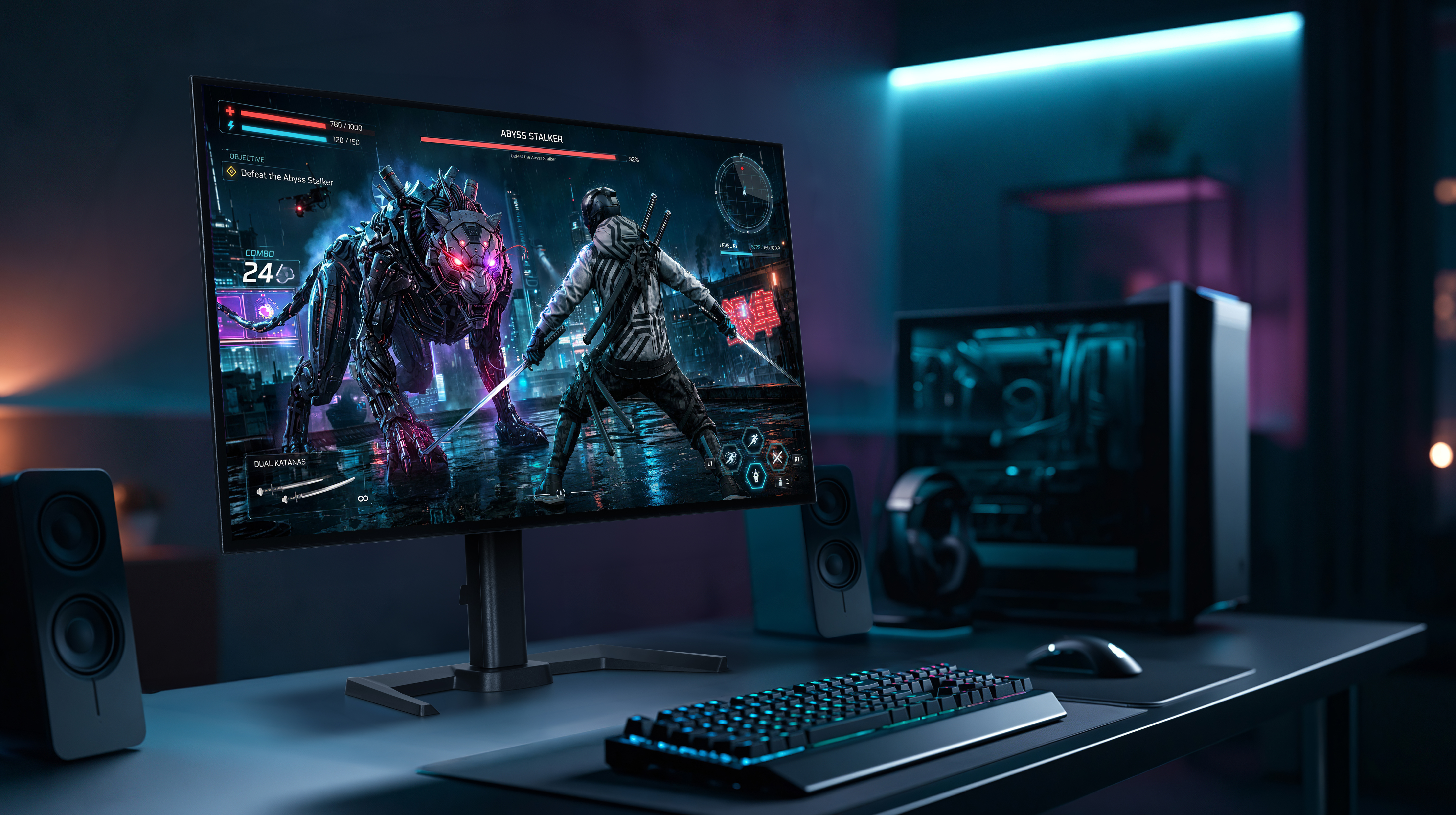 Monitor IIYAMA G-Master GOB2701QSC-B1 Titan Falcon 27 WQHD OLED 0.03ms 280Hz HDR True Black 400 G-Sync Czarny