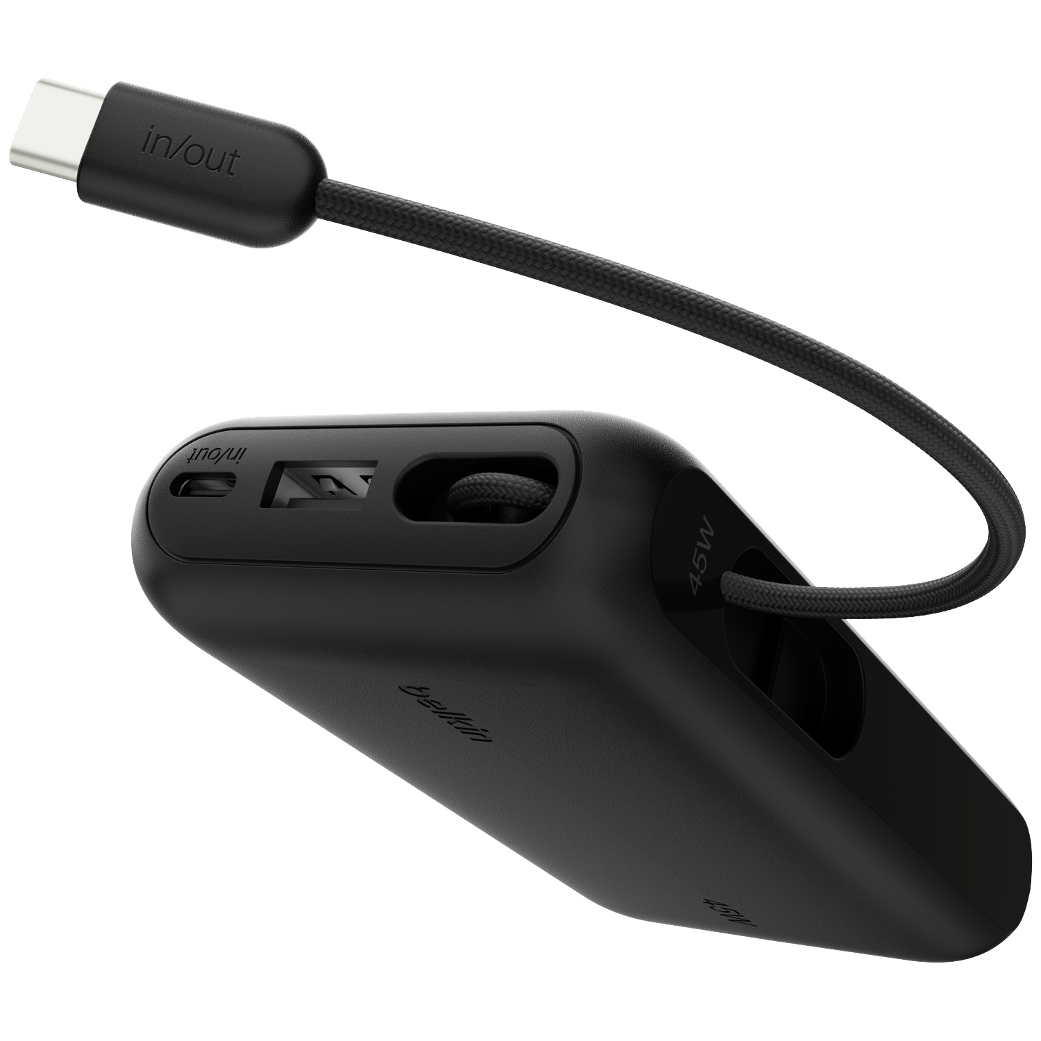 BELKIN BoostCharge 10.000 mAh – 45W PD – Met Display & Geïntegreerde Kabel (USB-A + USB-C) Powerbank Zwart