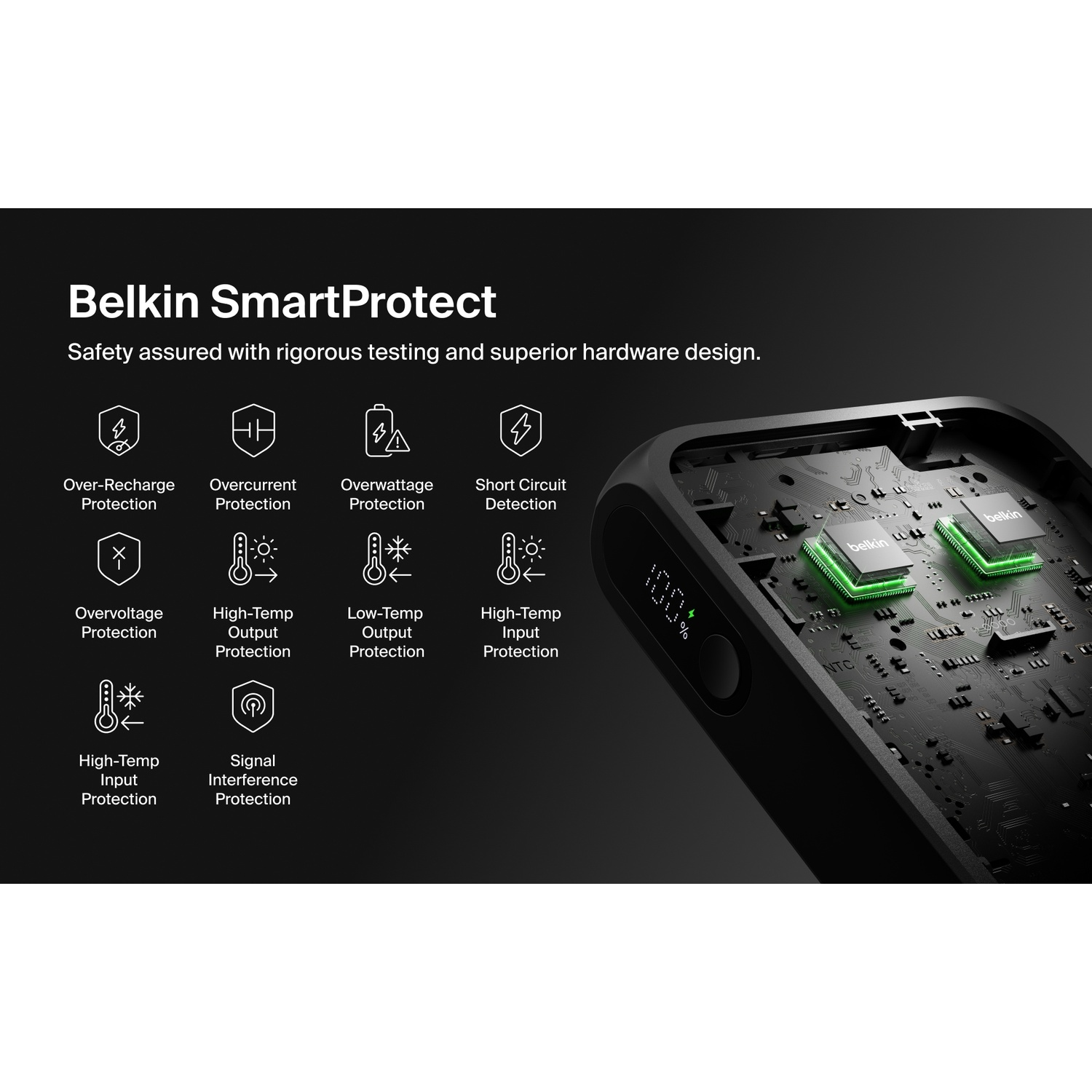 BELKIN BoostCharge 10.000 mAh – 45W PD – Met Display & Geïntegreerde Kabel (USB-A + USB-C) Powerbank Zwart