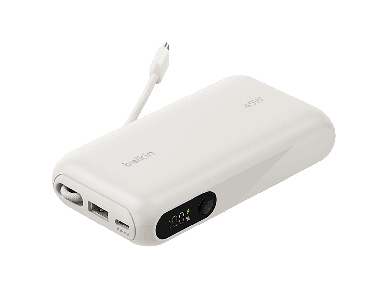 Belkin BoostCharge Powerbank 10 000 mAh 45W avec Écran et Câble Intégré