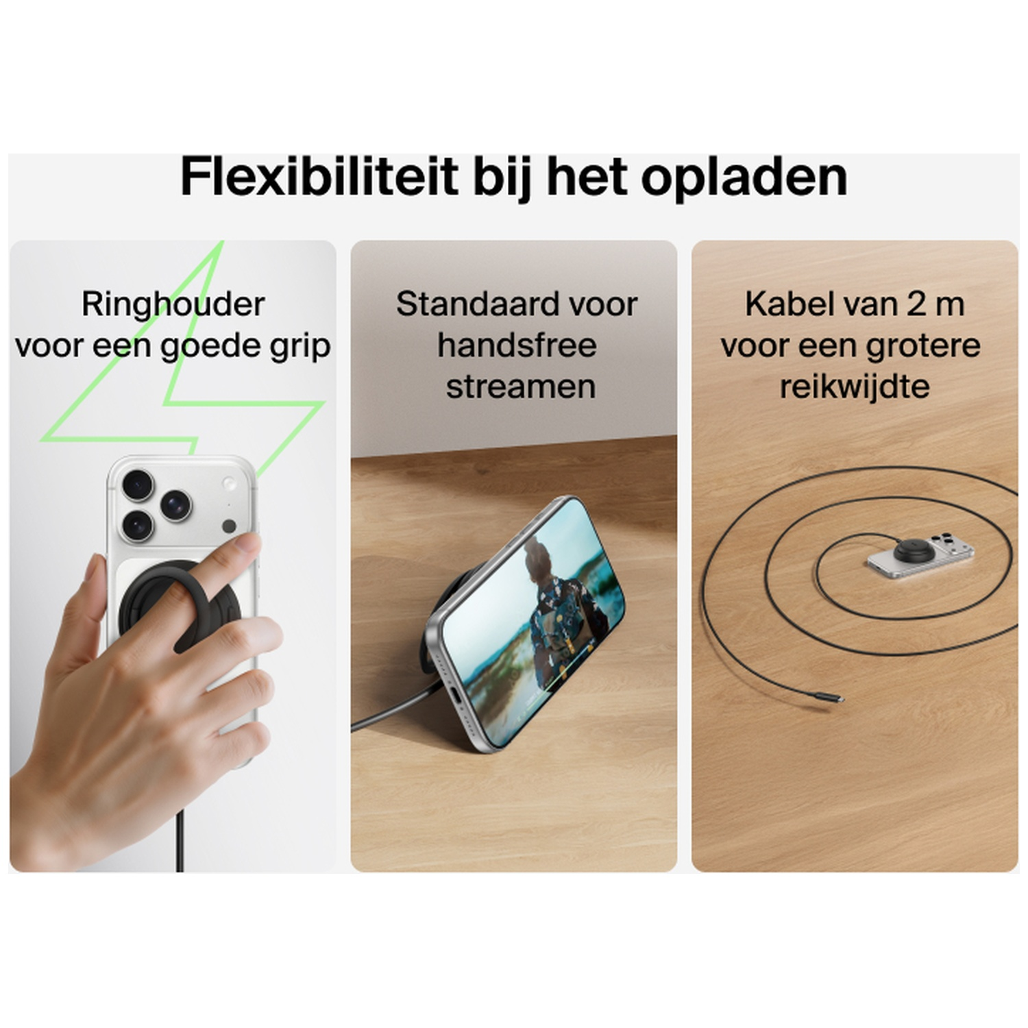 BELKIN BoostCharge Draadloze Oplader Qi2 25W Pad - Zwart