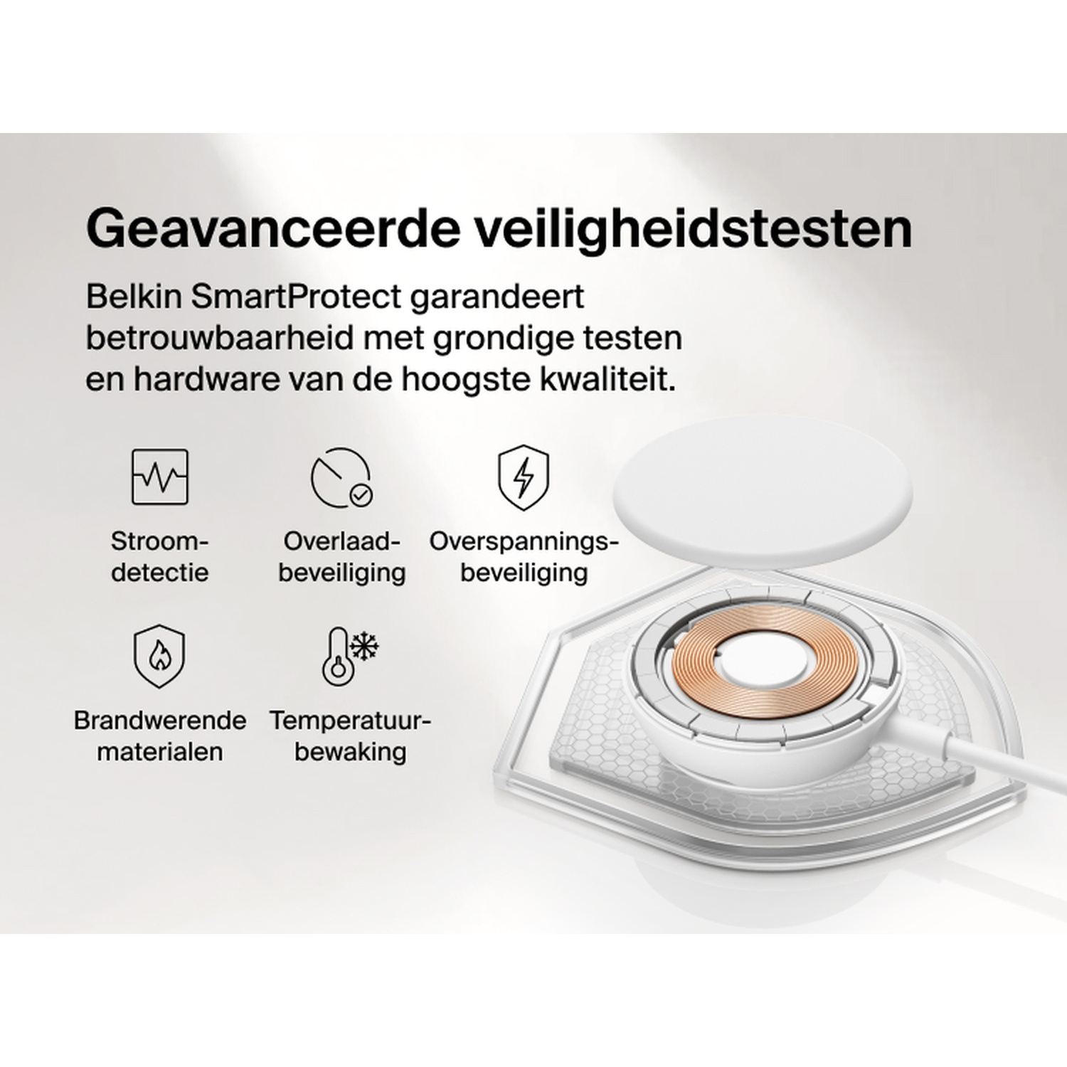 BELKIN BoostCharge Draadloze Oplader Qi2 25W Pad - Wit