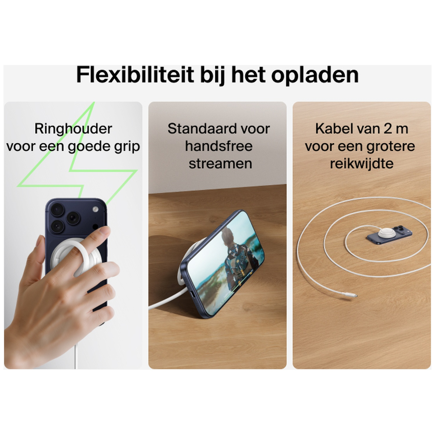 BELKIN BoostCharge Draadloze Oplader Qi2 25W Pad - Wit