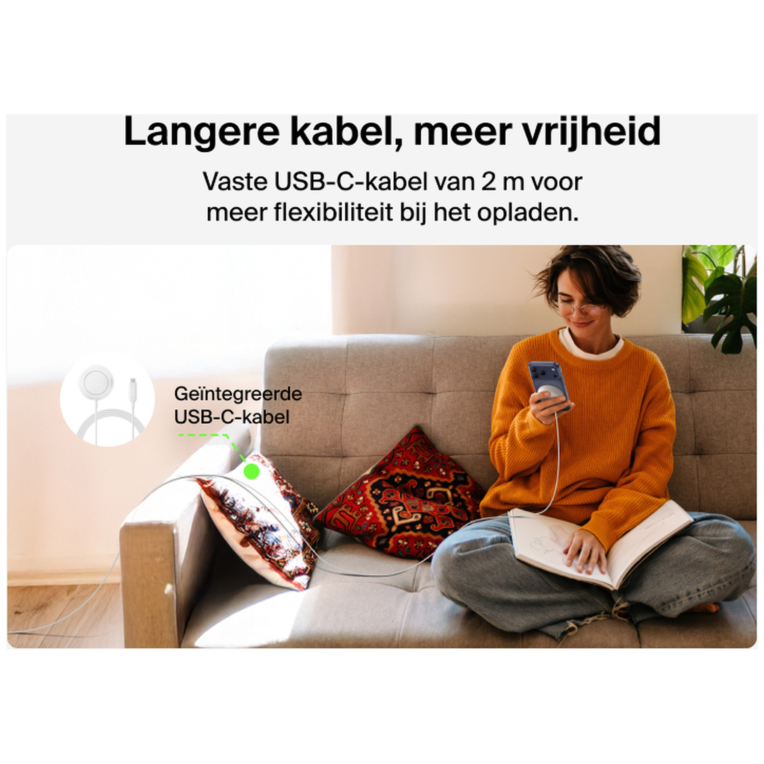 BELKIN BoostCharge Draadloze Oplader Qi2 25W Pad - Wit