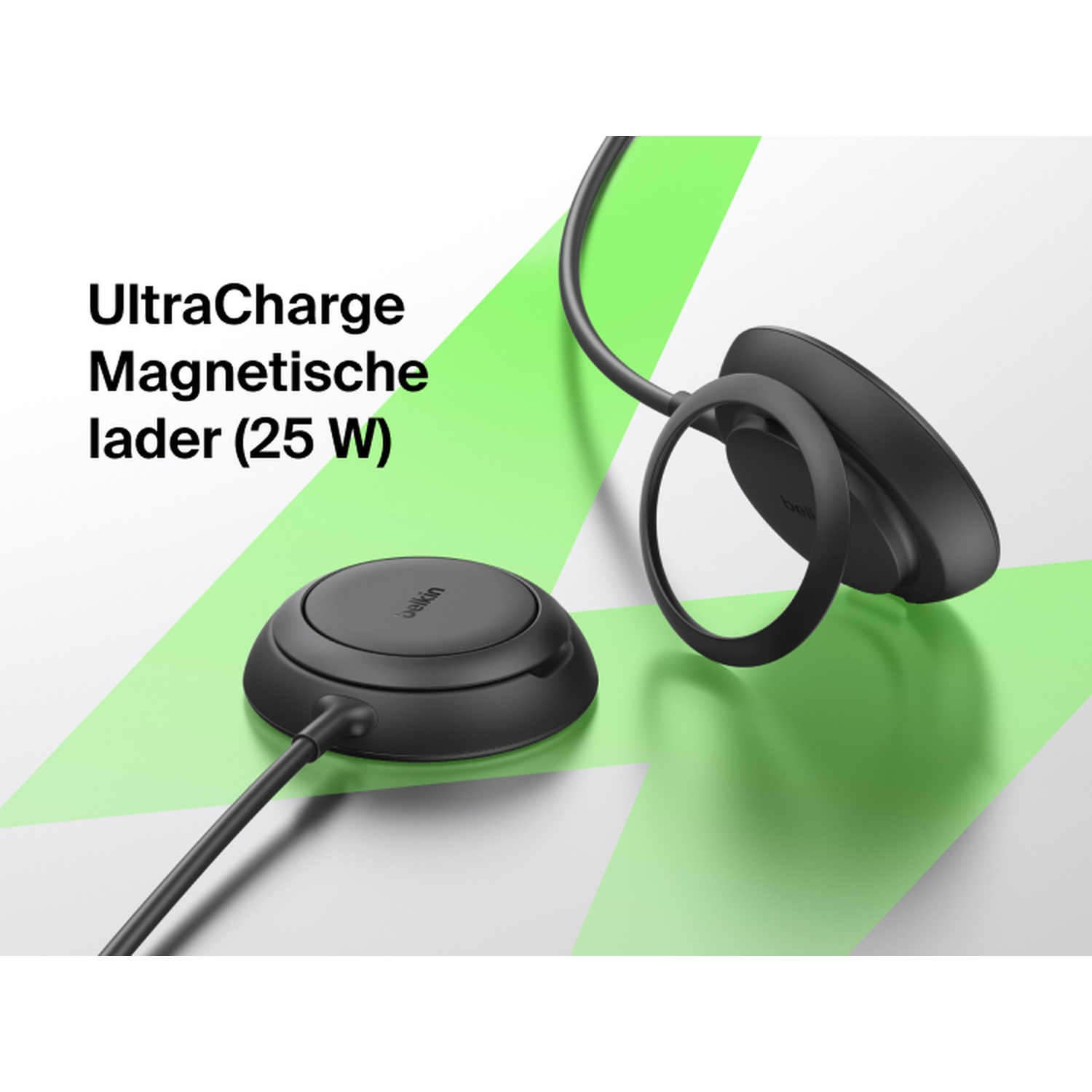 BELKIN BoostCharge Draadloze Oplader Qi2 25W met Standaard - Zwart