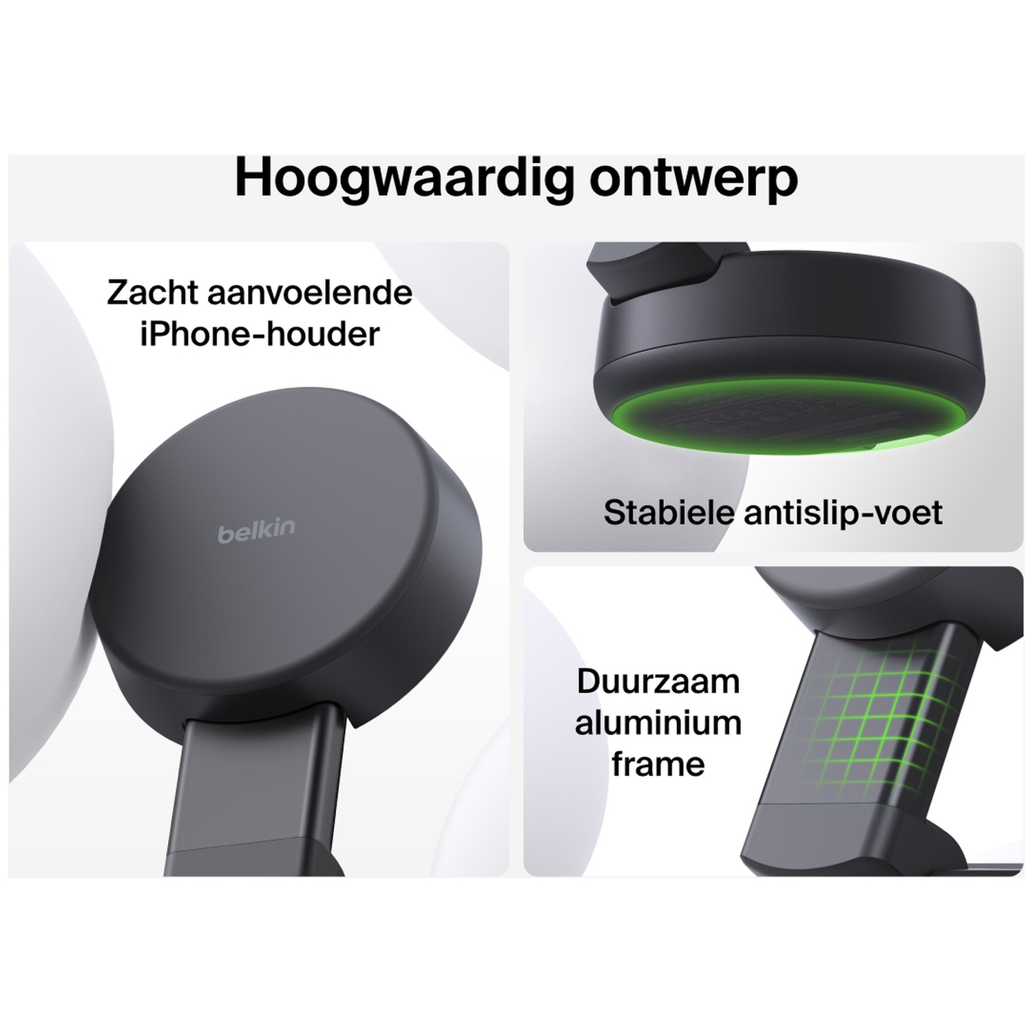 BELKIN BoostCharge Pro 2-in-1 Draadloze Oplader Qi2 25W - Grijs