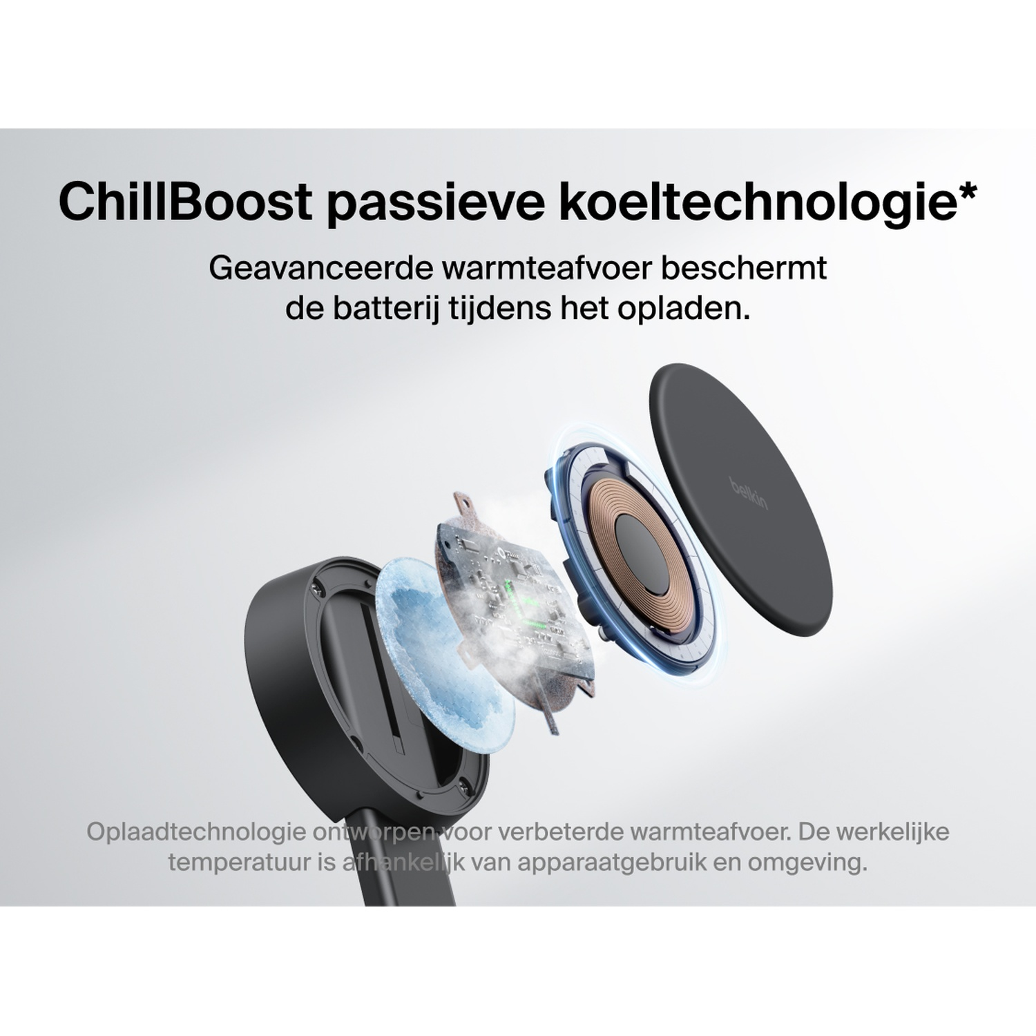 BELKIN BoostCharge Pro 2-in-1 Draadloze Oplader Qi2 25W - Grijs