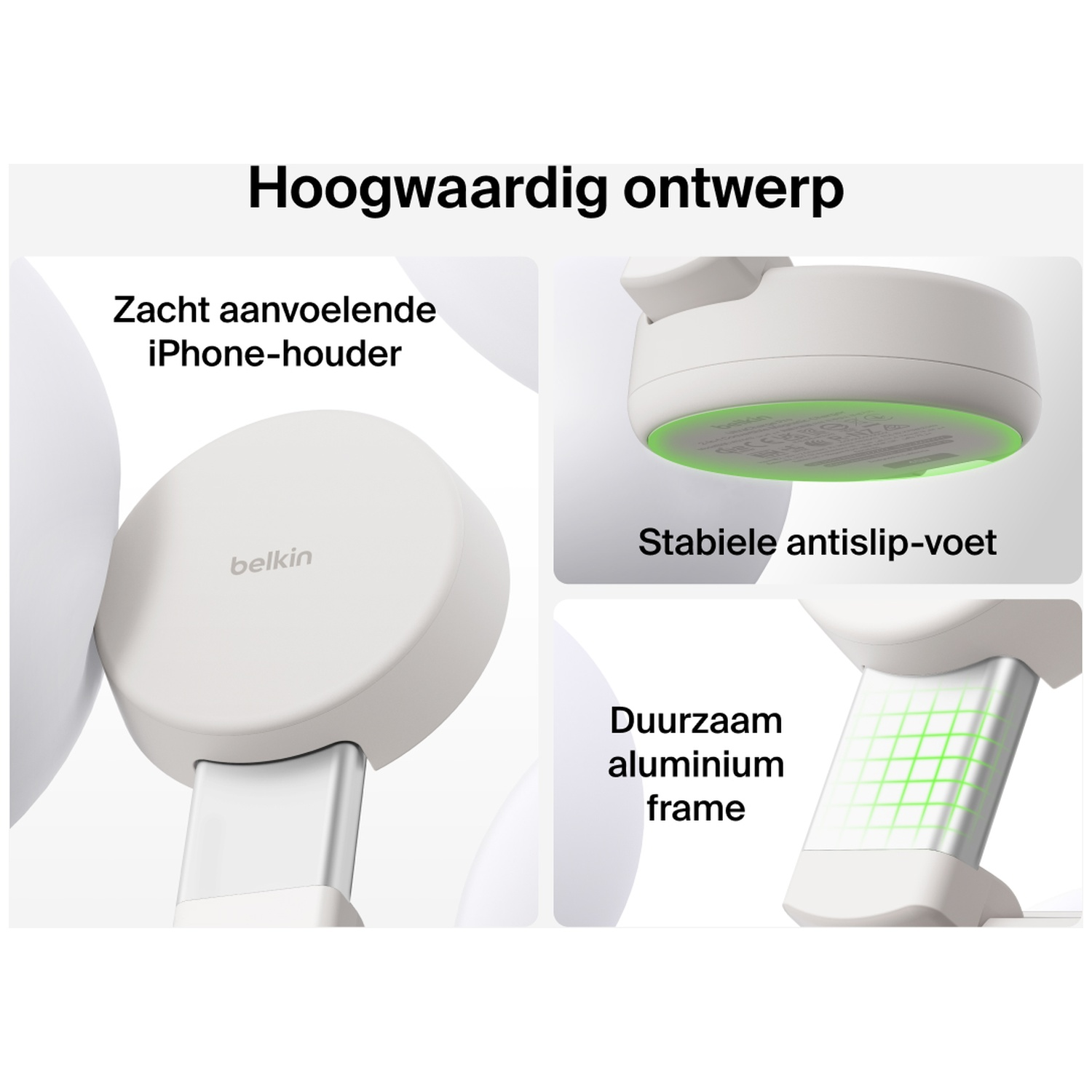 BELKIN BoostCharge Pro 2-in-1 Draadloze Oplader Qi2 25W - Beige
