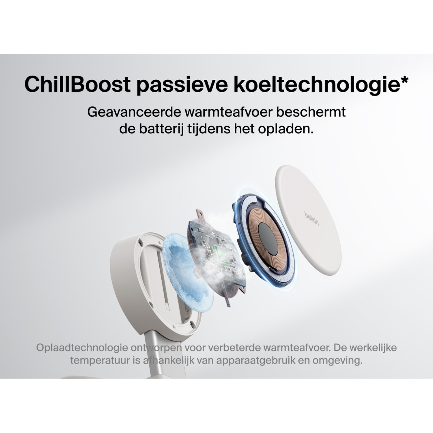 BELKIN BoostCharge Pro 2-in-1 Draadloze Oplader Qi2 25W - Beige