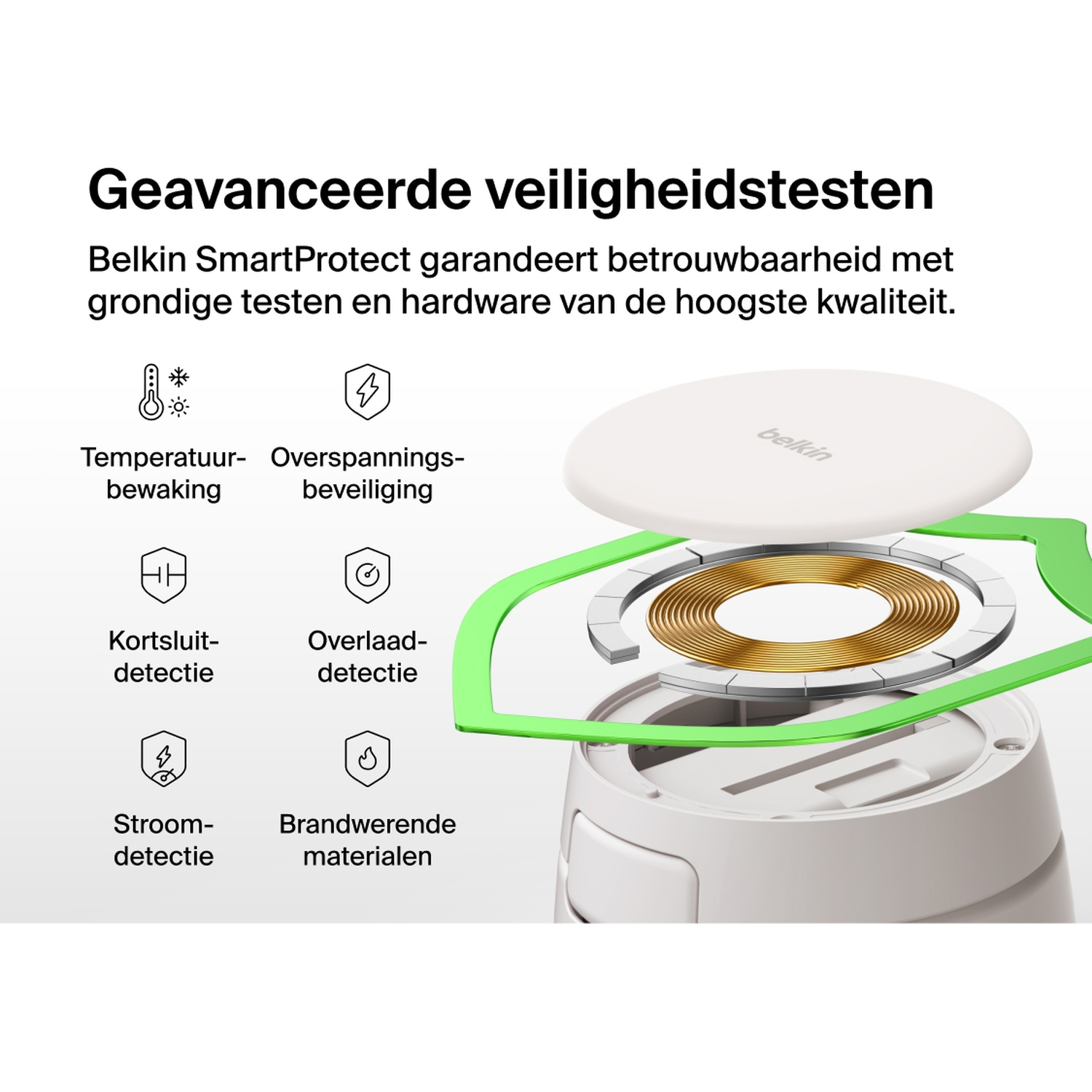 BELKIN BoostCharge Pro 2-in-1 Draadloze Oplader Qi2 25W - Beige