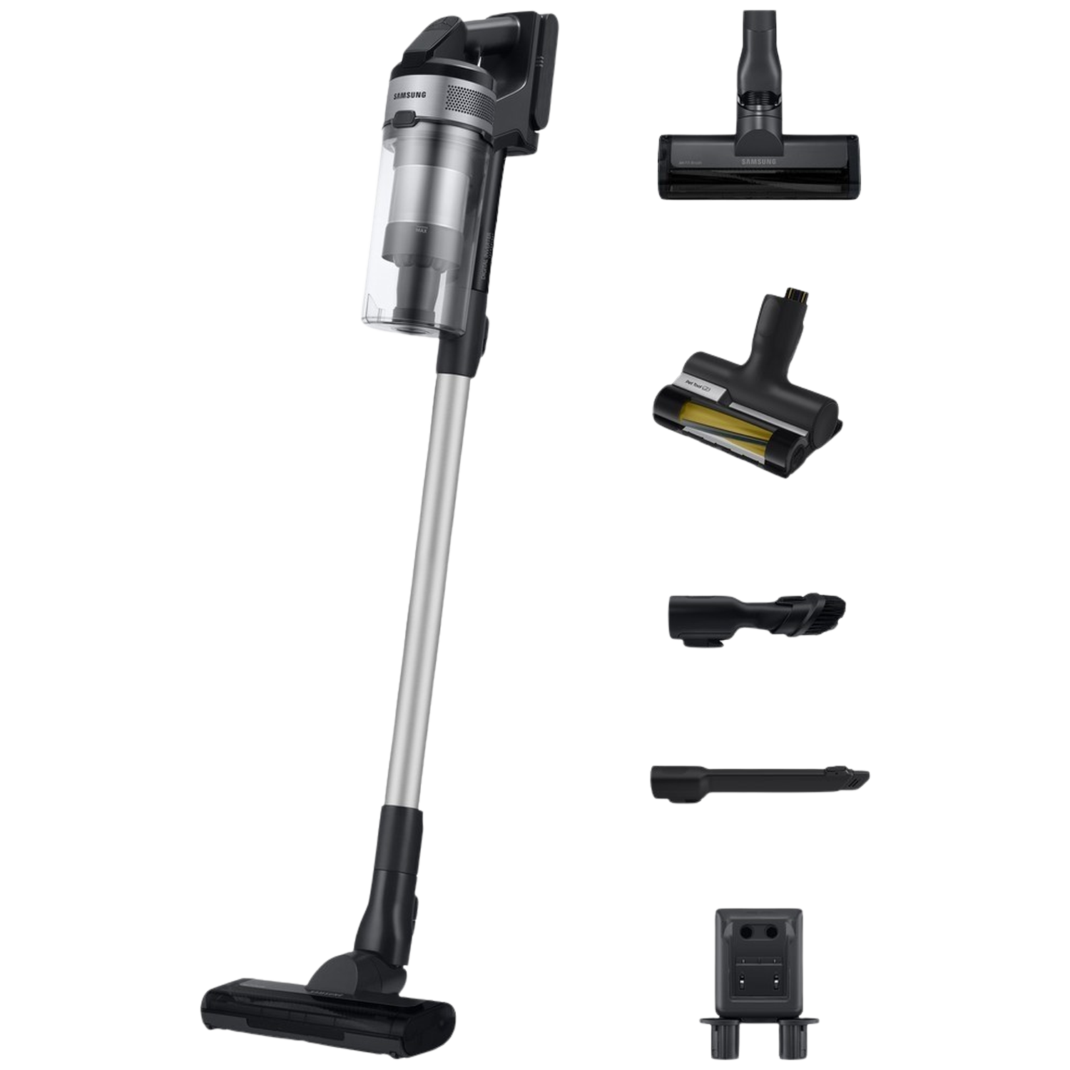 SAMSUNG Jet 65 PET Steelstofzuiger incl. kruimelzuiger Accuduur 40