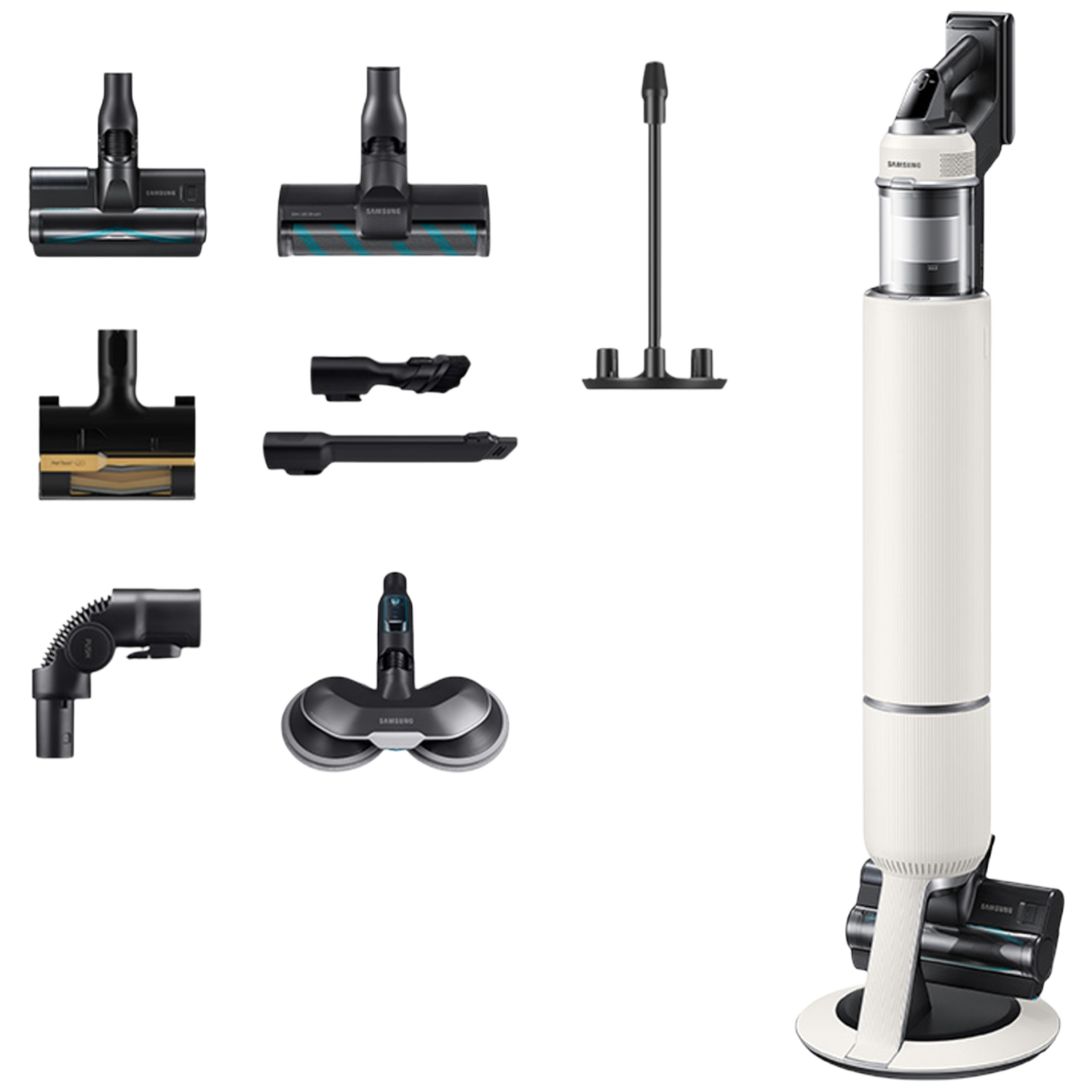 SAMSUNG Bespoke Jet AI Lite Pro Extra - Steelstofzuiger incl. kruimelzuiger - Accuduur 120 min - Santorini Beige