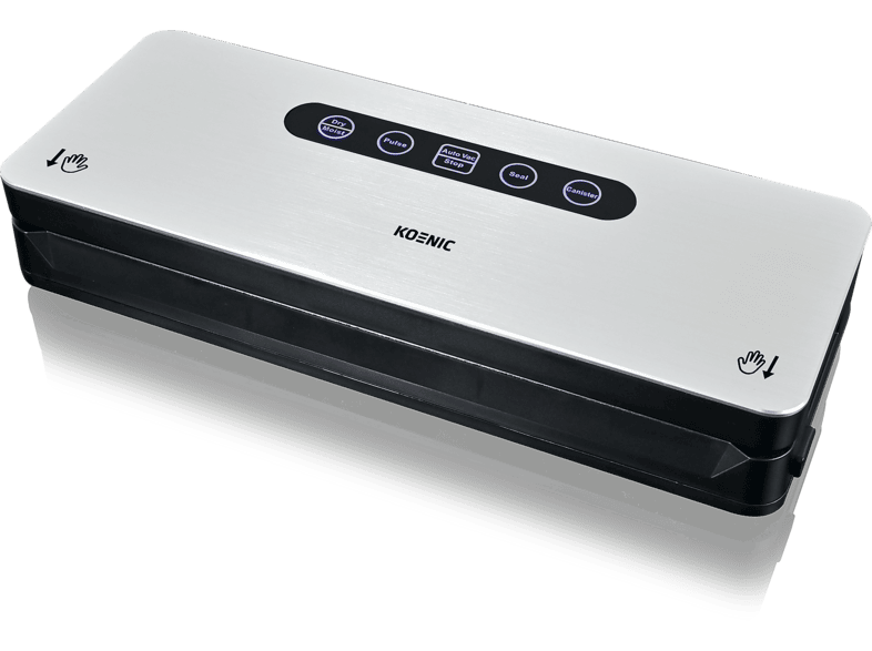 Envasadora al vacío - KOENIC KVS 18526, 180 W, -82 kPa, Vaciado automático, Plata