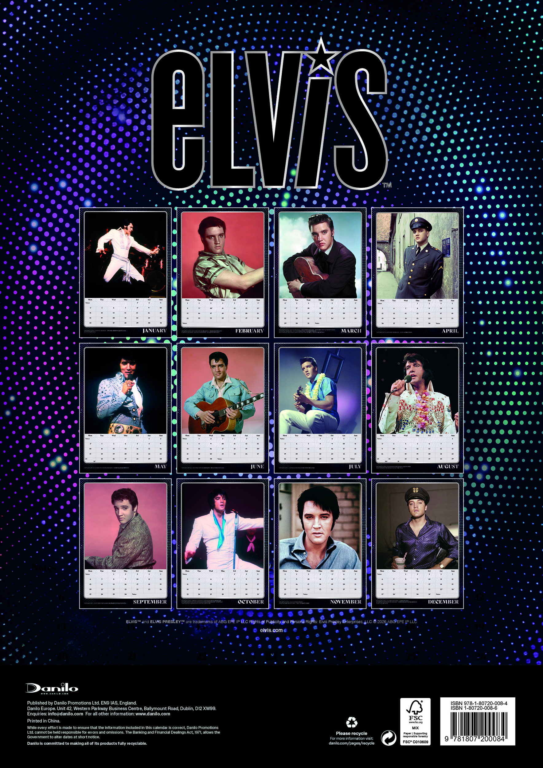 Elvis - Official 2027 Calendar - A3-as naptár