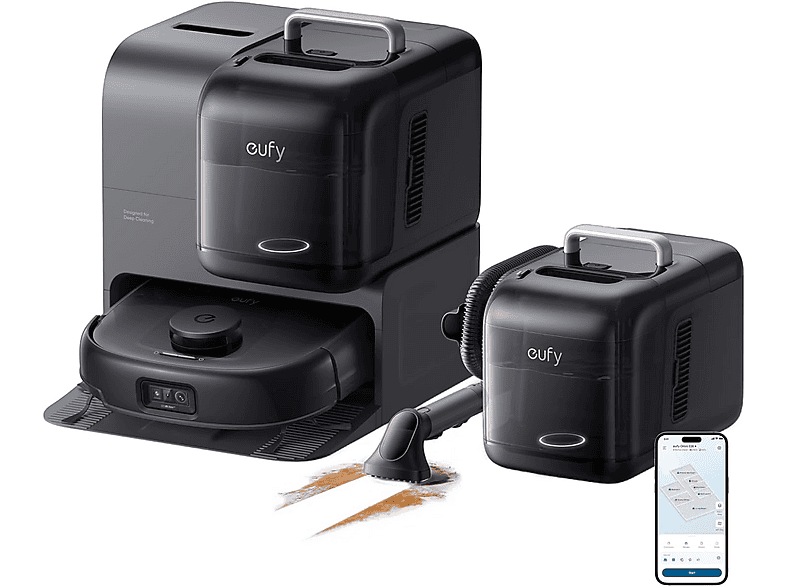 Anker Eufy Omni E28 Saug- und Wischroboter (Schwarz, Laufzeit: bis zu 134 min., mit Absaugstation)