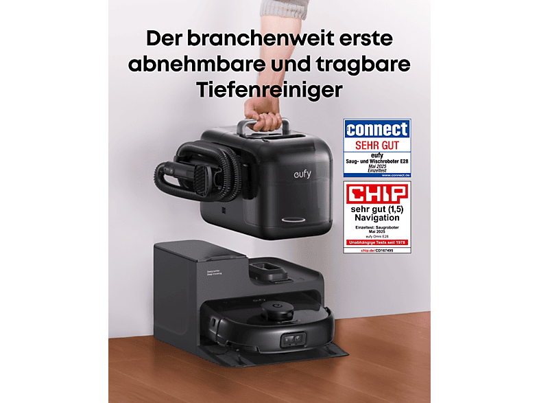 Anker Eufy Omni E28 Saug- und Wischroboter (Schwarz, Laufzeit: bis zu 134 min., mit Absaugstation) — Foto 2 von 5