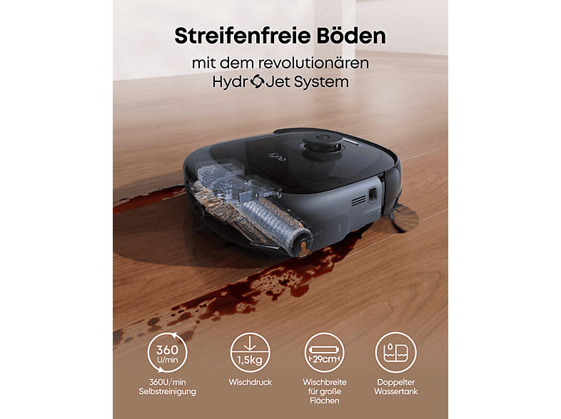 Anker Eufy Omni E28 Saug- und Wischroboter (Schwarz, Laufzeit: bis zu 134 min., mit Absaugstation) — Foto 4 von 5