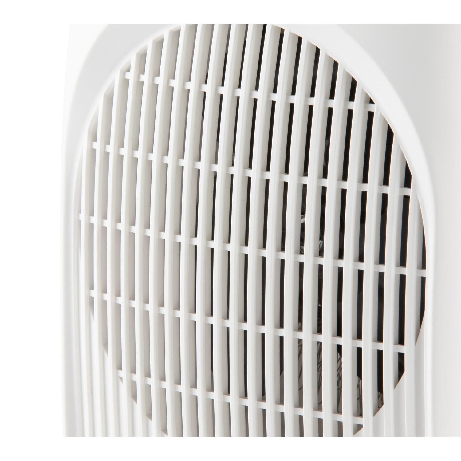 Witte ventilatieroosterafdekking met verticale lamellen en donker interieur.