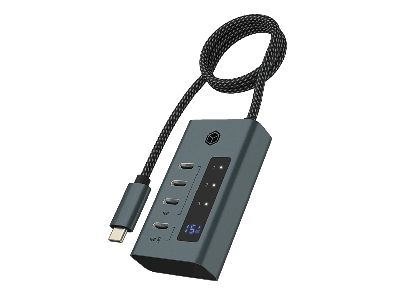 RAIDSONIC ICY BOX 4-Port USB‑C Hub, Grau