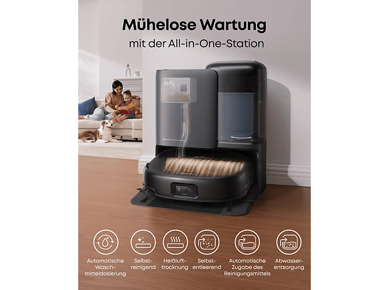 Anker Eufy Omni E25 Saug- und Wischroboter (Schwarz, Laufzeit: bis zu 134 min., mit Absaugstation) — Foto 4 von 5