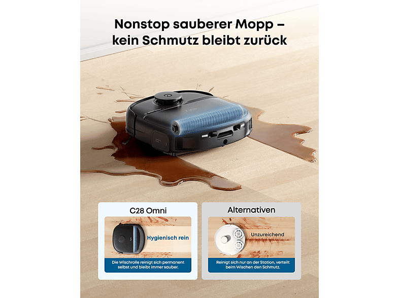Anker Eufy C28 Saug- und Wischroboter (Schwarz, Laufzeit: bis zu 187 min., mit Absaugstation) — Foto 4 von 5