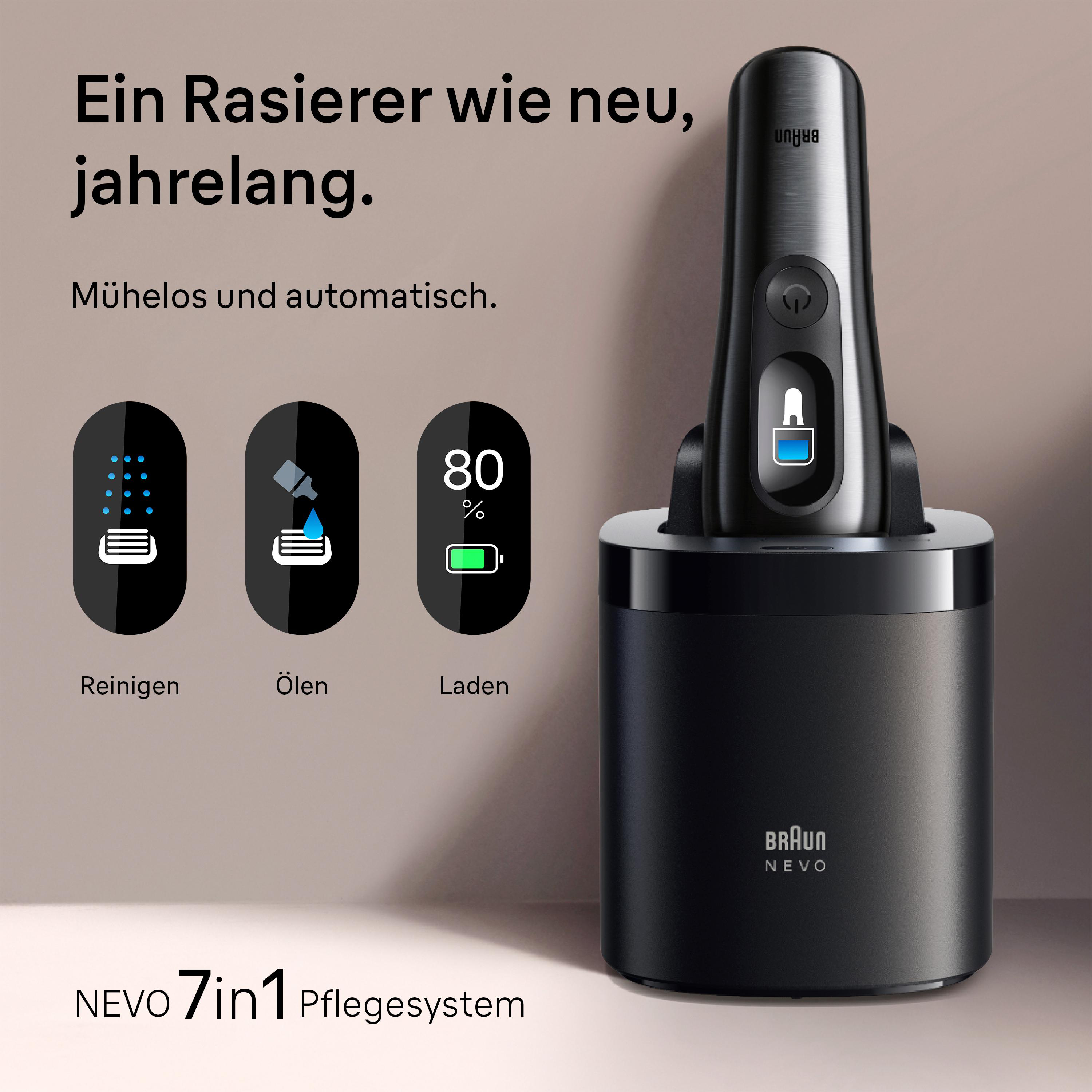 BRAUN NEVO 15000cc Herrenrasierer Silber (Cassette)