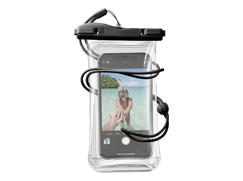 CELLULARLINE Voyager, Unterwasserschutzhülle, Universal, Transparent/Schwarz
