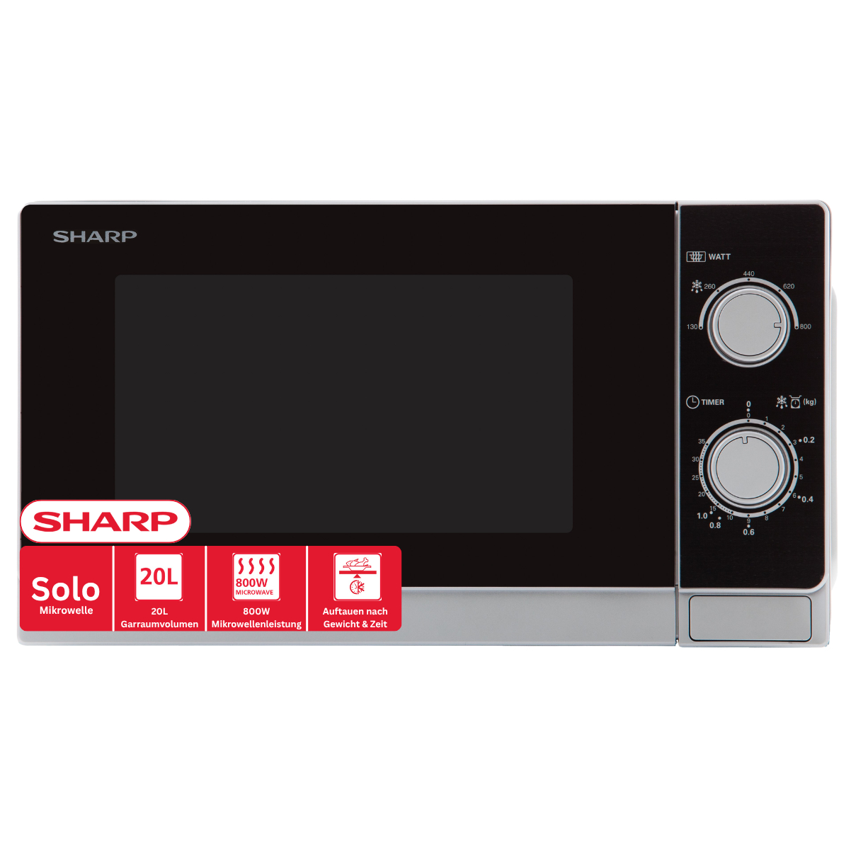 SHARP R 200 INW, Mikrowelle (800 Watt)